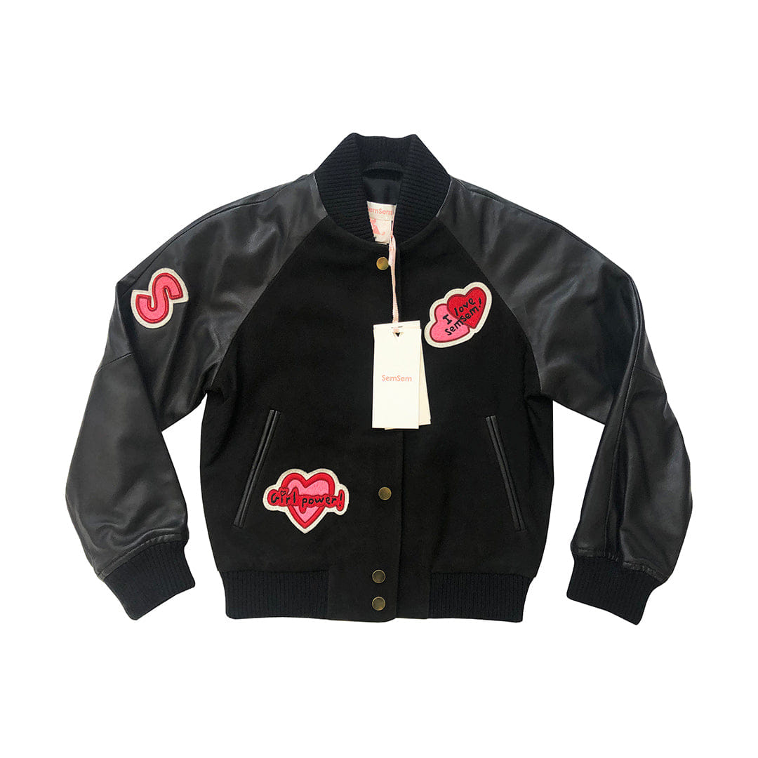 Hanna Leather Bomber Jacket - Black made by SEMSEM