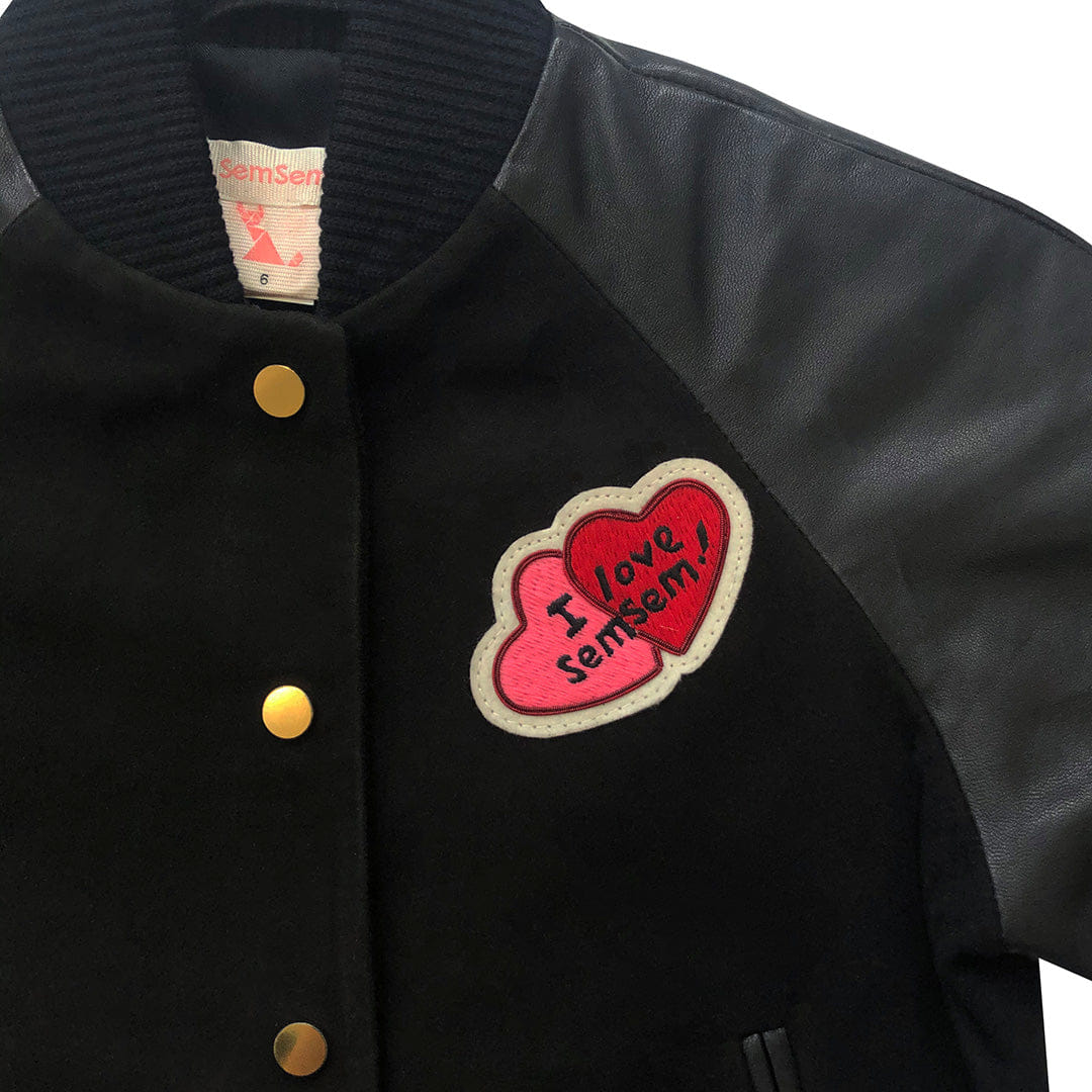 Hanna Leather Bomber Jacket - Black made by SEMSEM