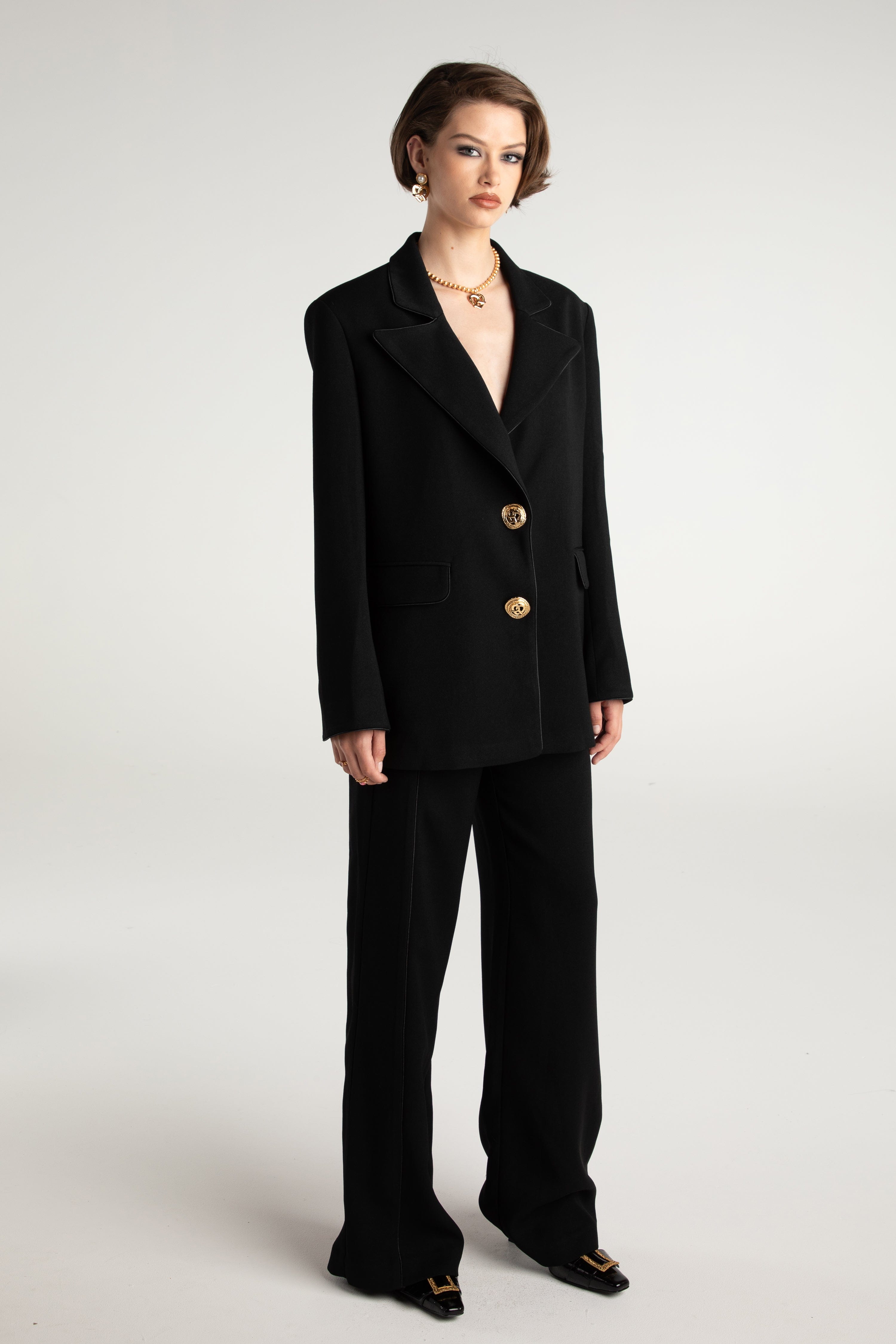 Brittany Suit Jacket in Black made by Nana Jacqueline