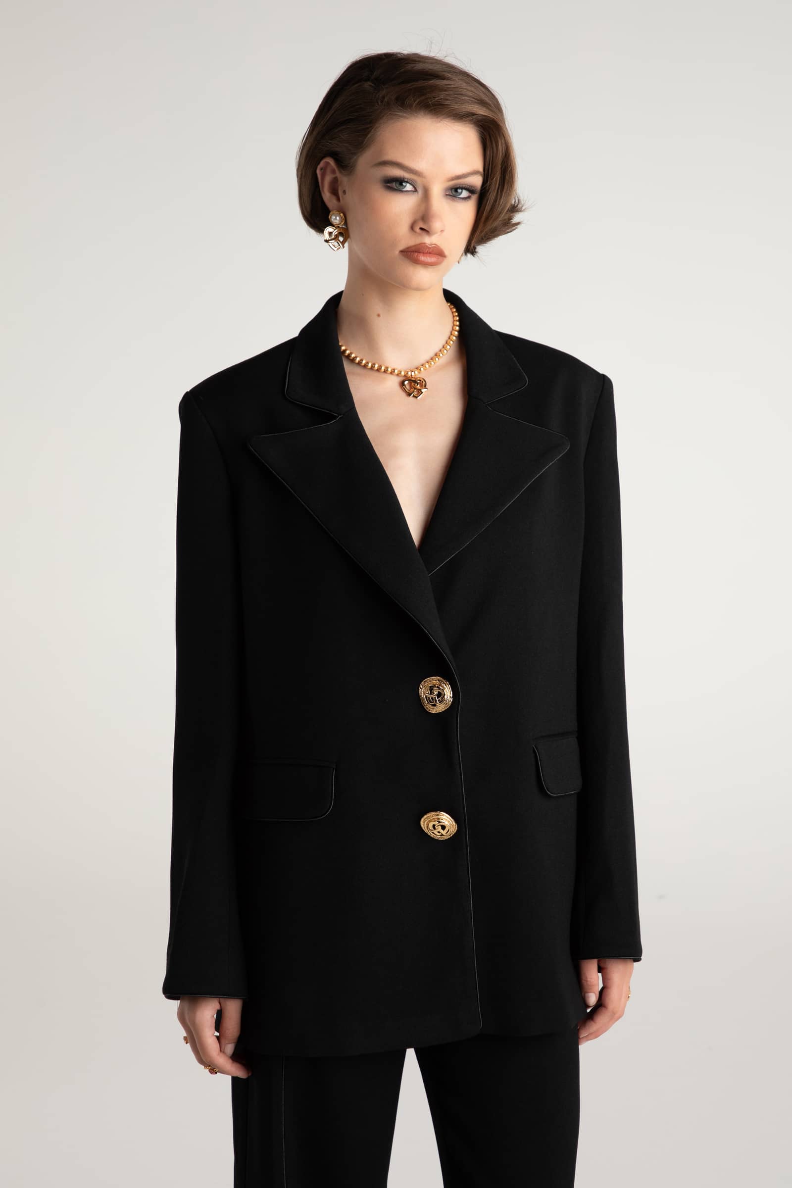 Brittany Suit Jacket in Black made by Nana Jacqueline