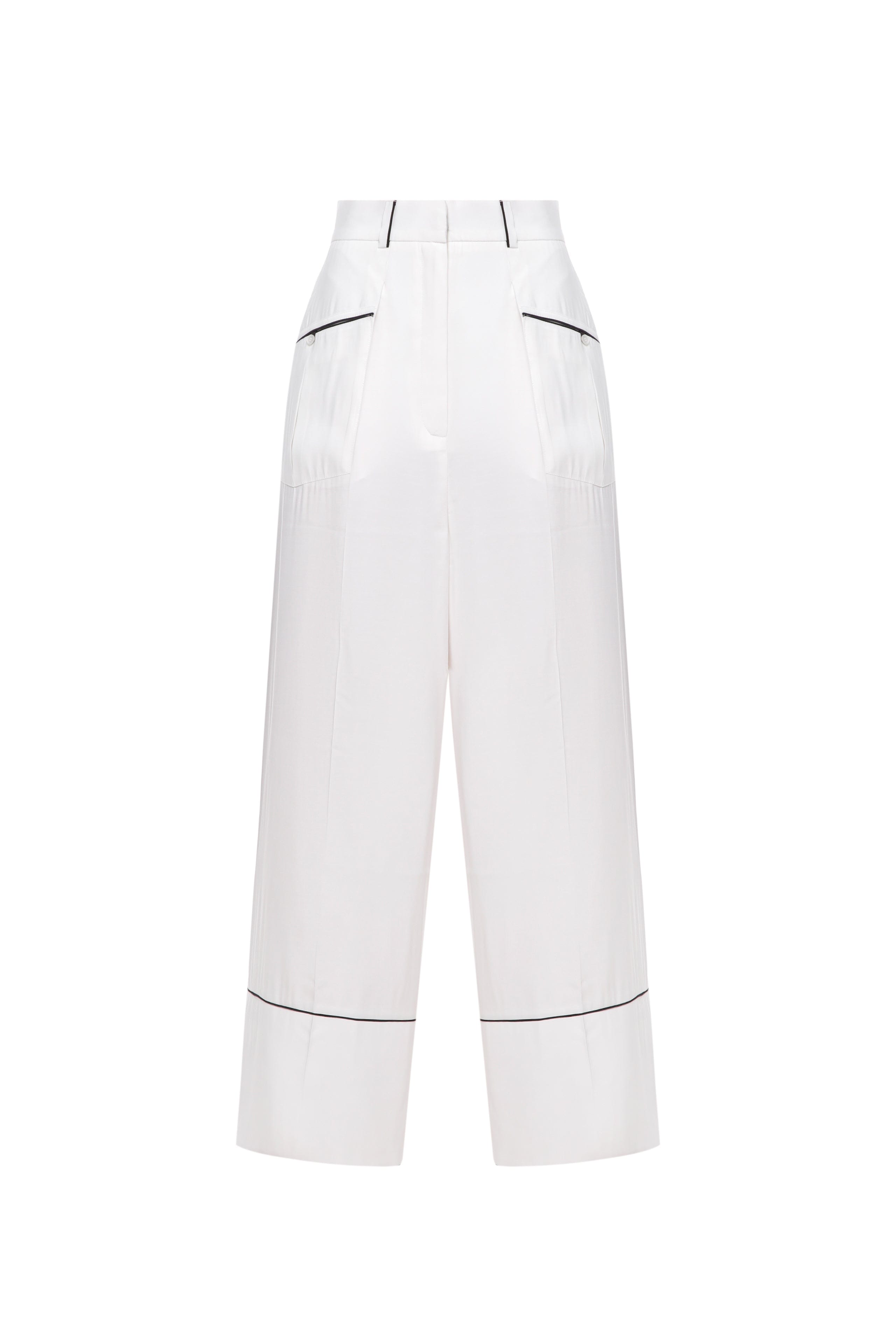 Pajama pants with black piping made by A.M.G