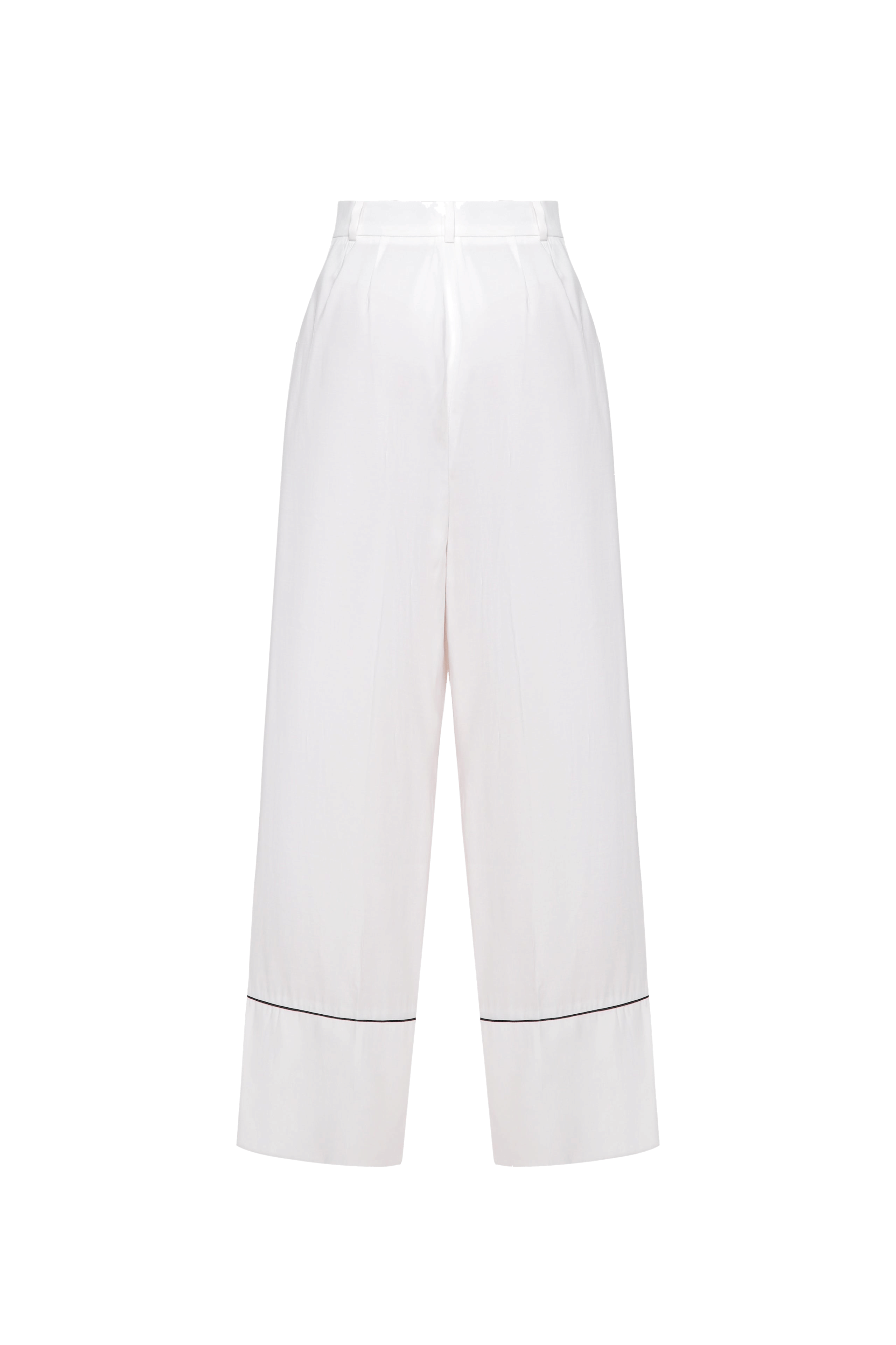 Pajama pants with black piping made by A.M.G