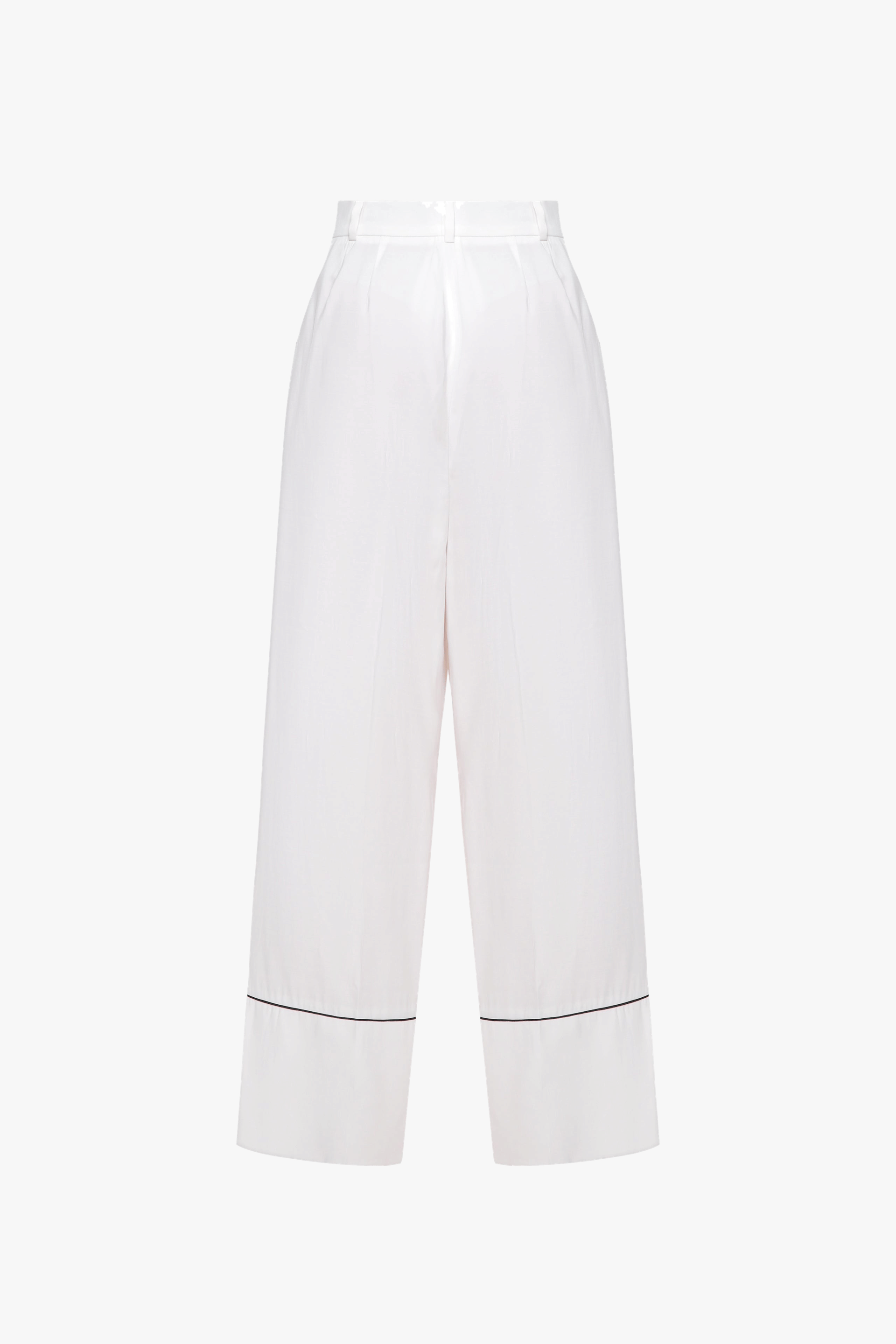 Pajama pants with black piping made by A.M.G