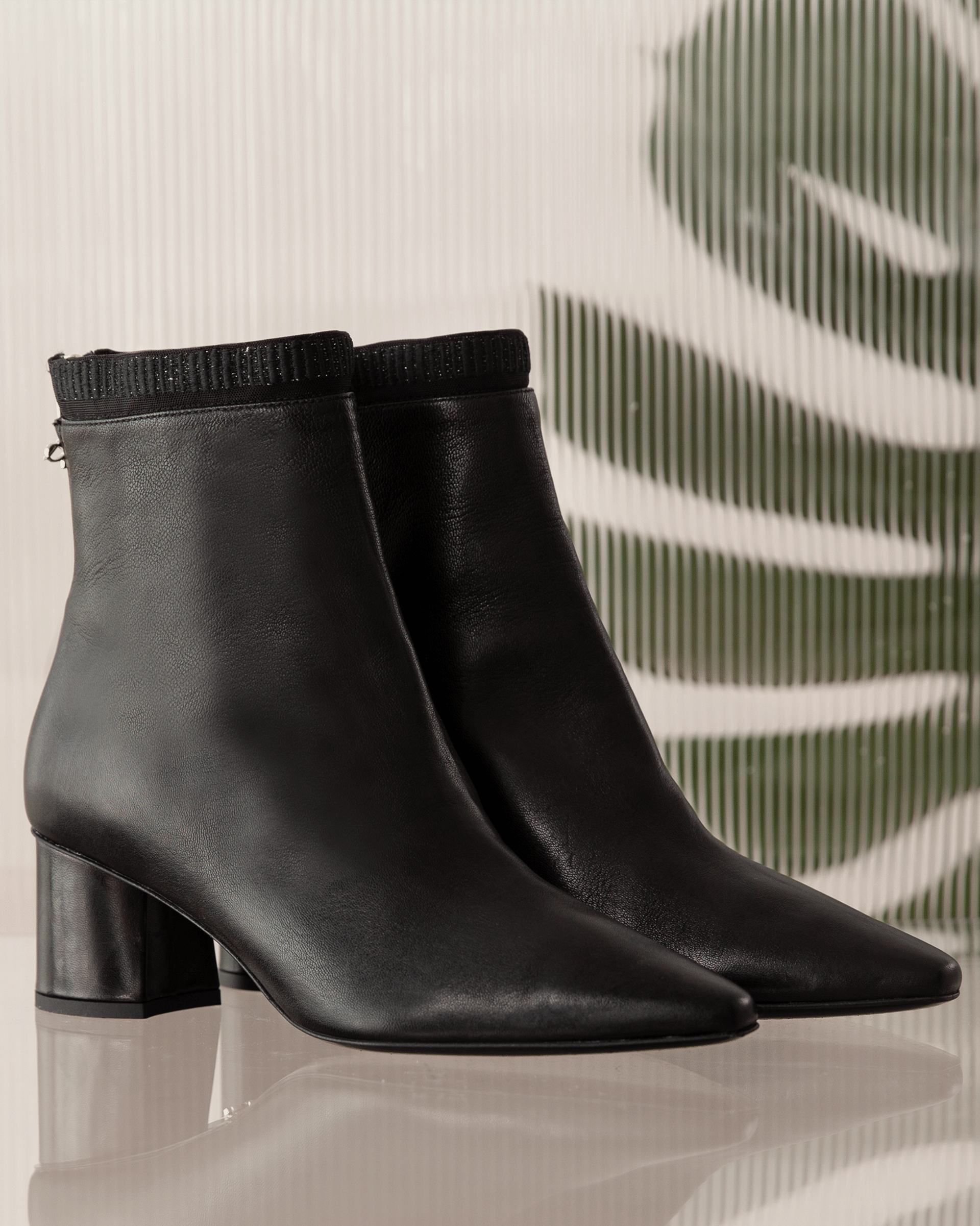 Embroidered Sock Boot 55 Black in Black made by ATANA