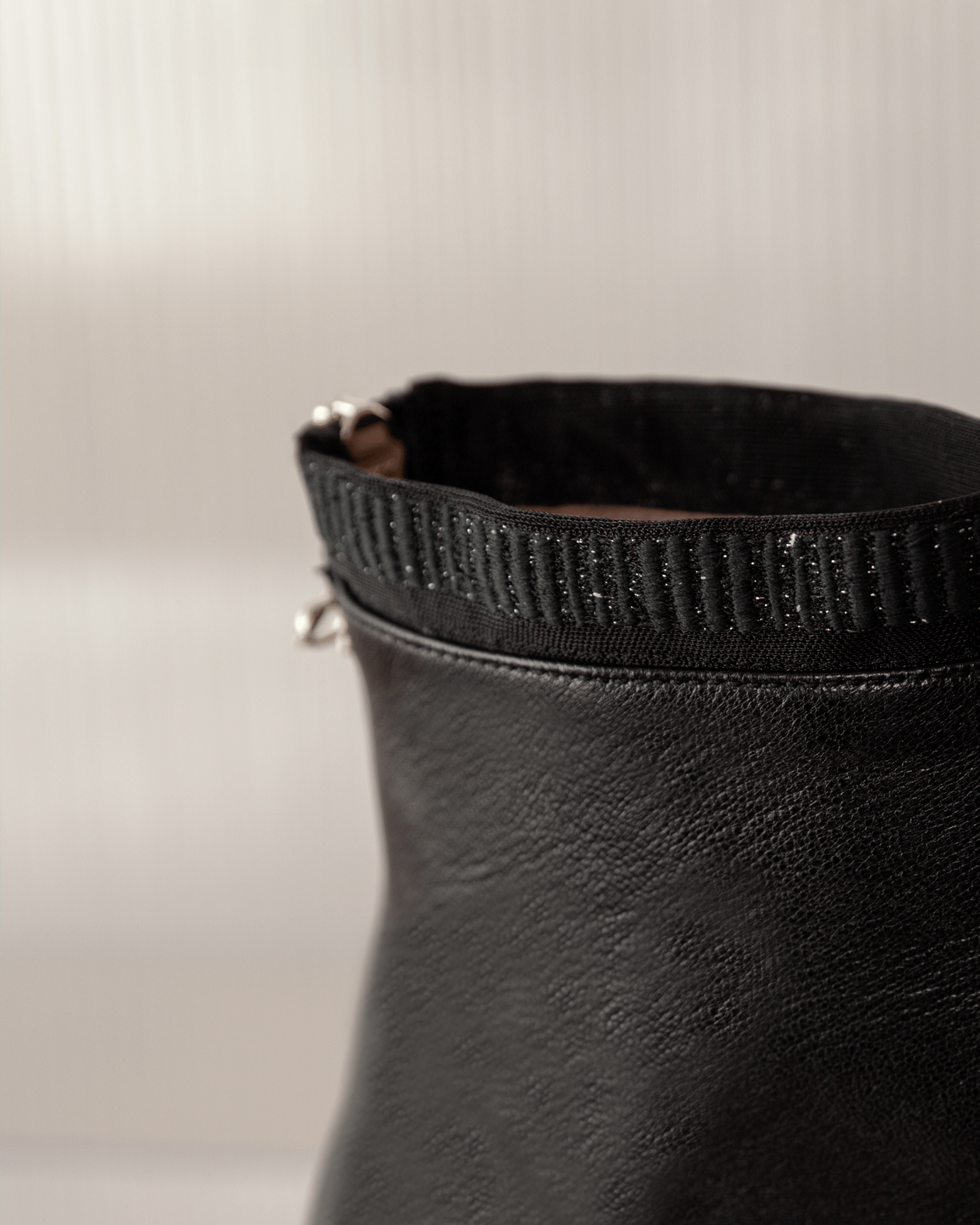 Embroidered Sock Boot 55 Black in Black made by ATANA