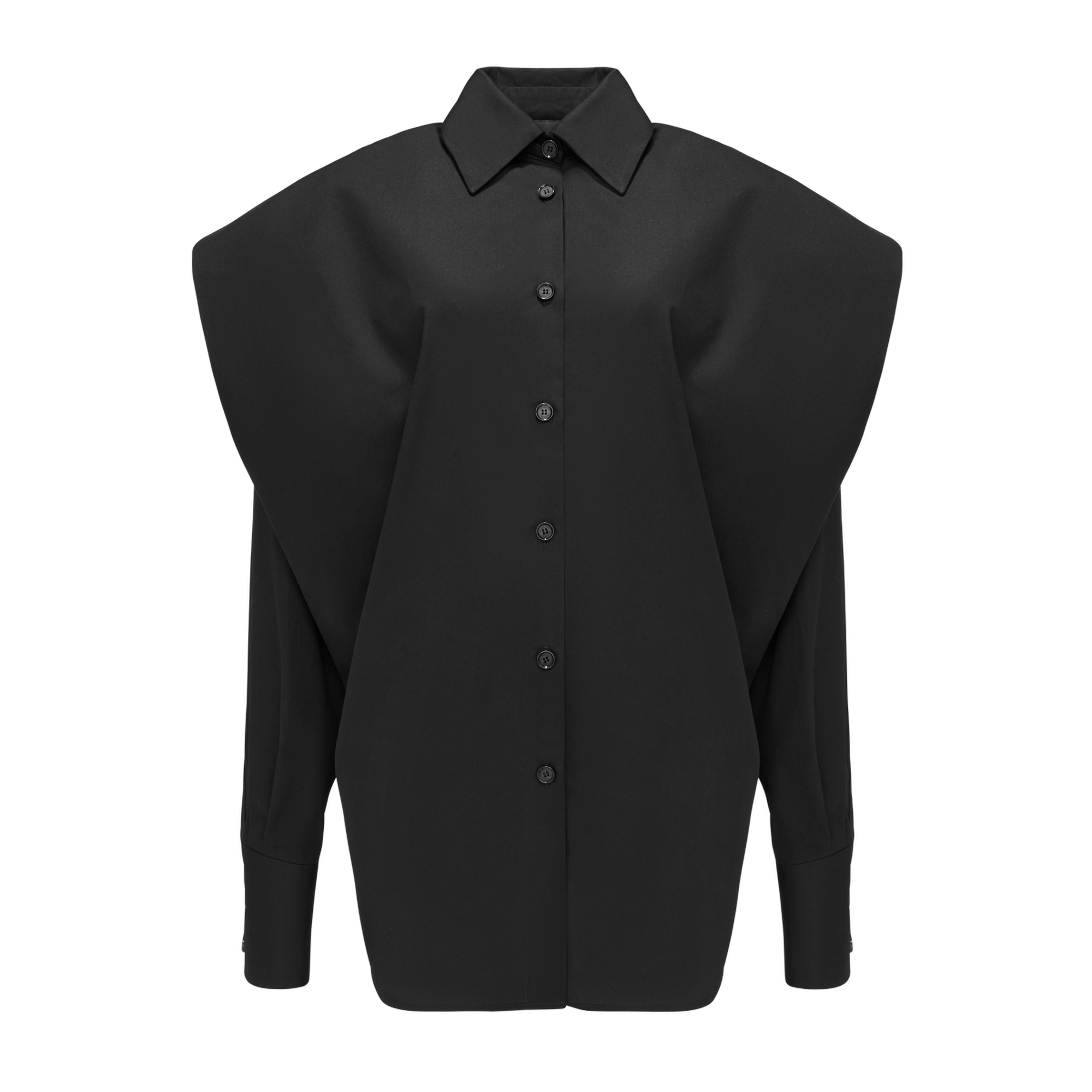 Shirt With Wide Shoulders Black made by YAVORSKA