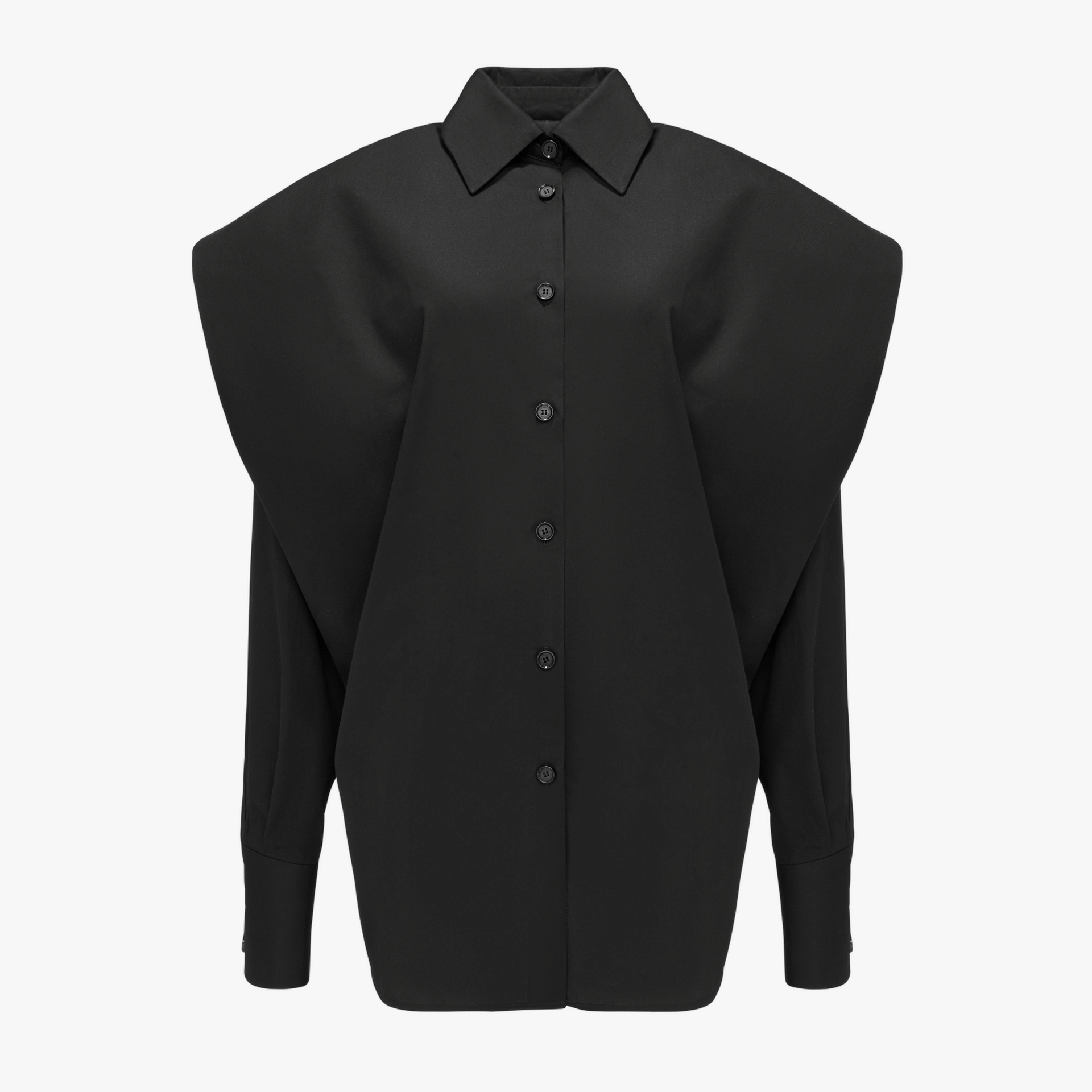 Shirt With Wide Shoulders Black made by YAVORSKA