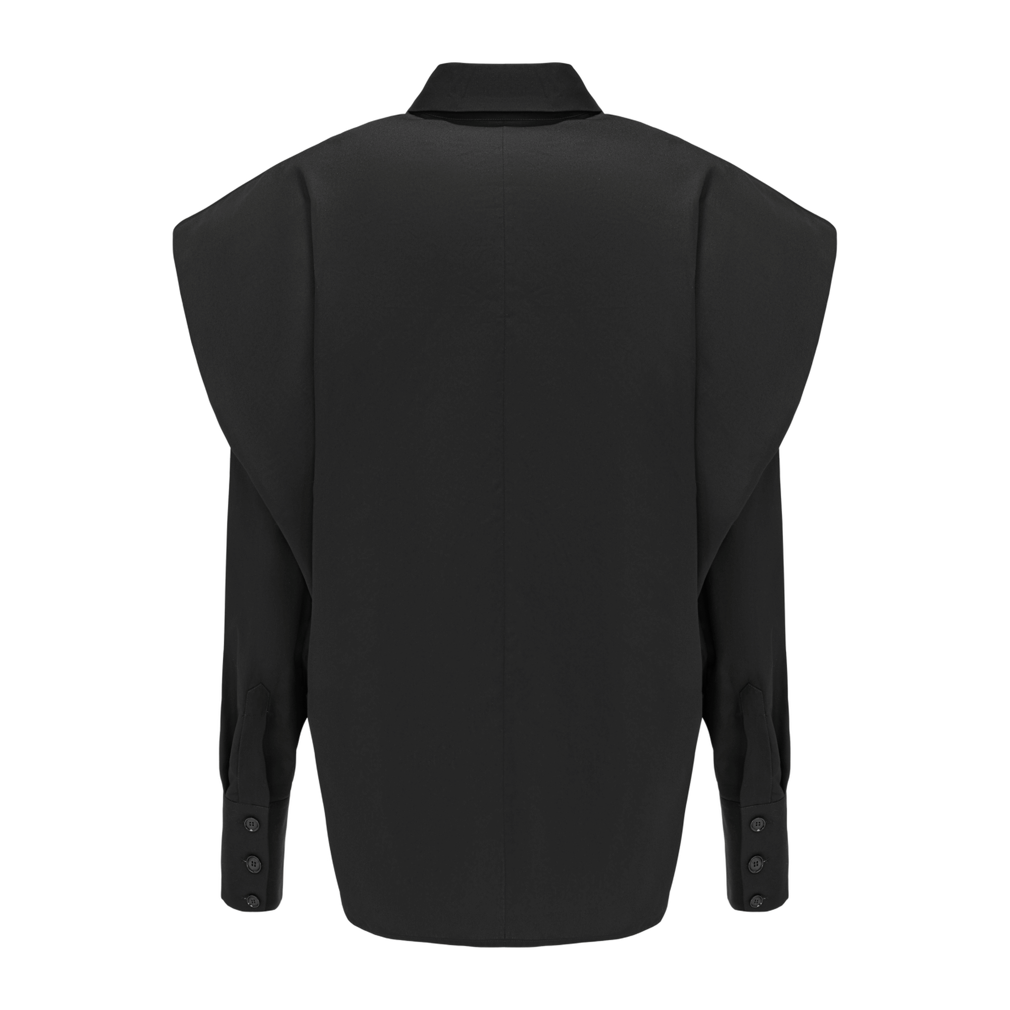 Shirt With Wide Shoulders Black made by YAVORSKA