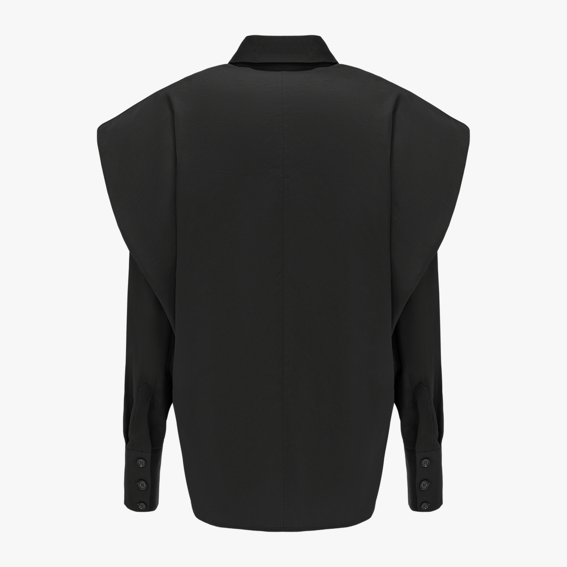 Shirt With Wide Shoulders Black made by YAVORSKA
