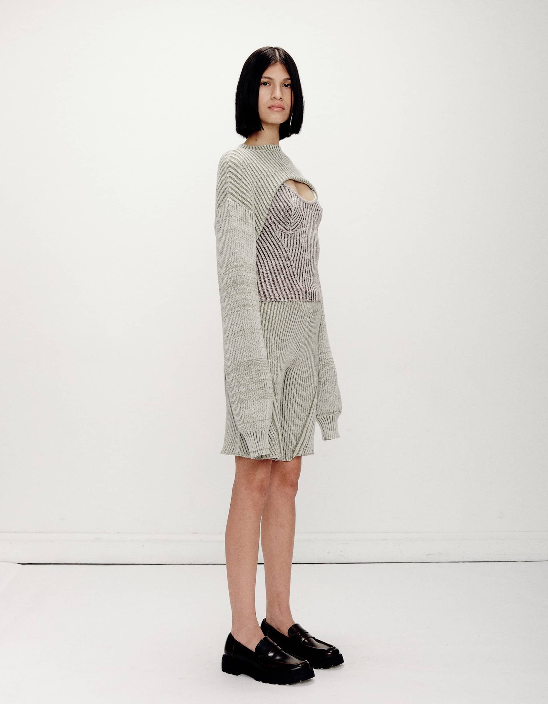 Turritella Shrug Ivory Green made by Peregrina