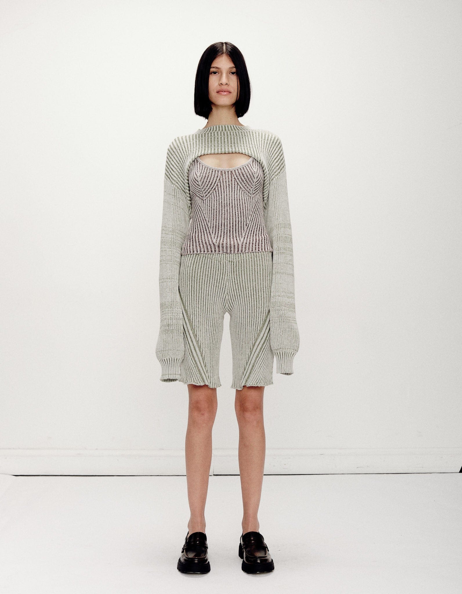 Turritella Shrug Ivory Green made by Peregrina