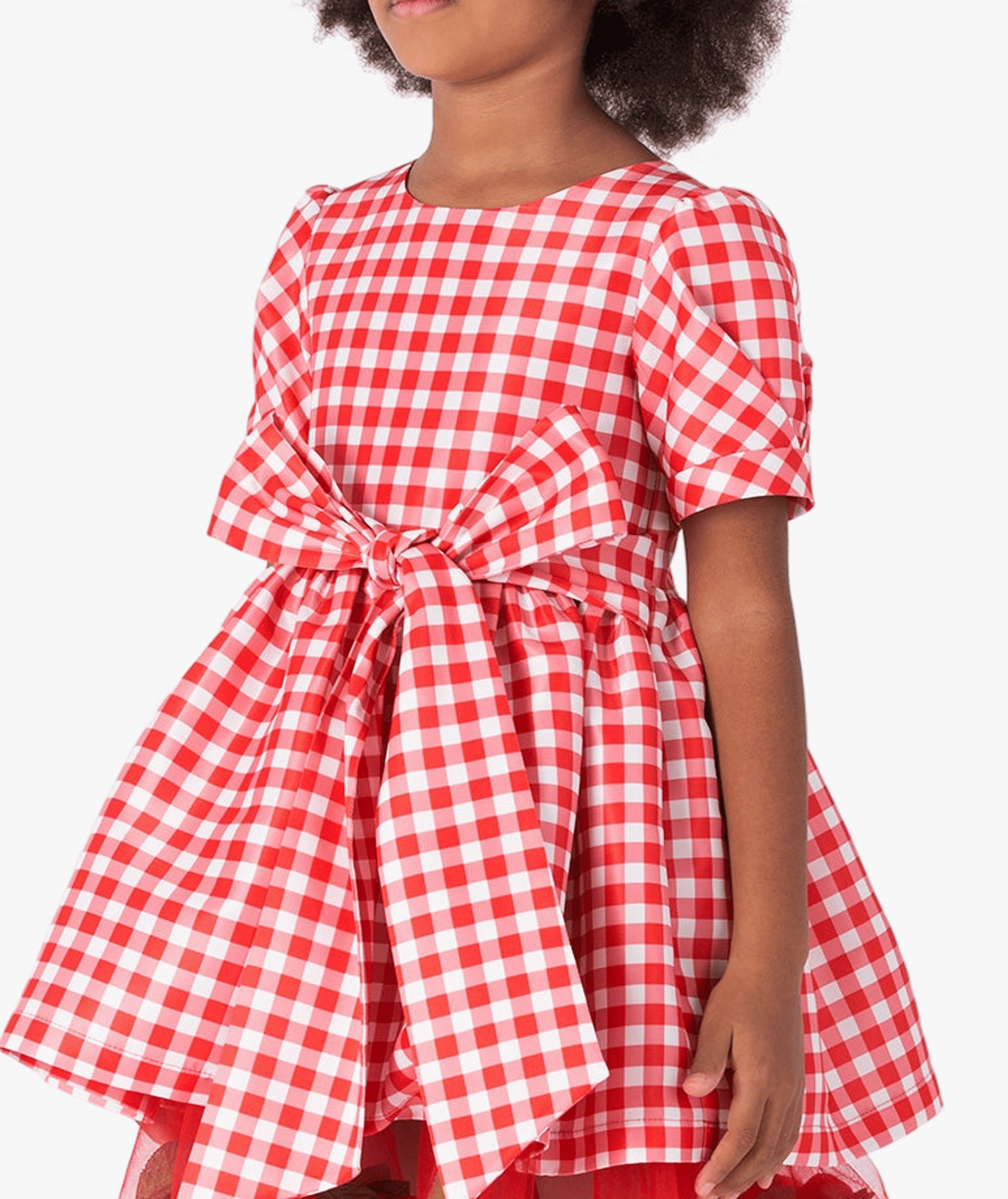 3D Petals Plaid Dress made by Mama Luma