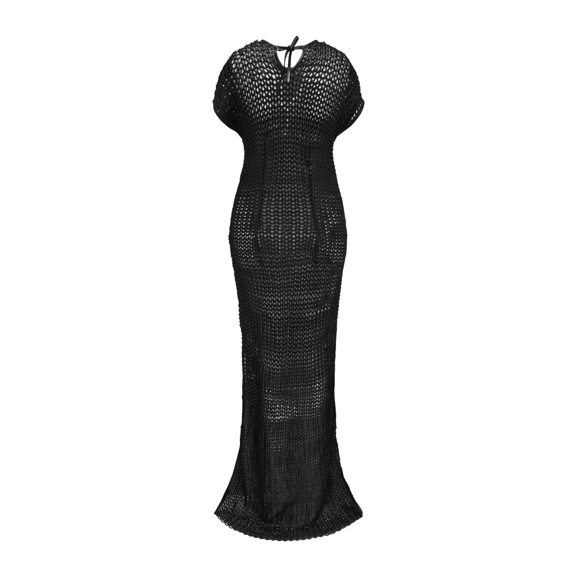 Long Braided Dress In Black made by YAVORSKA