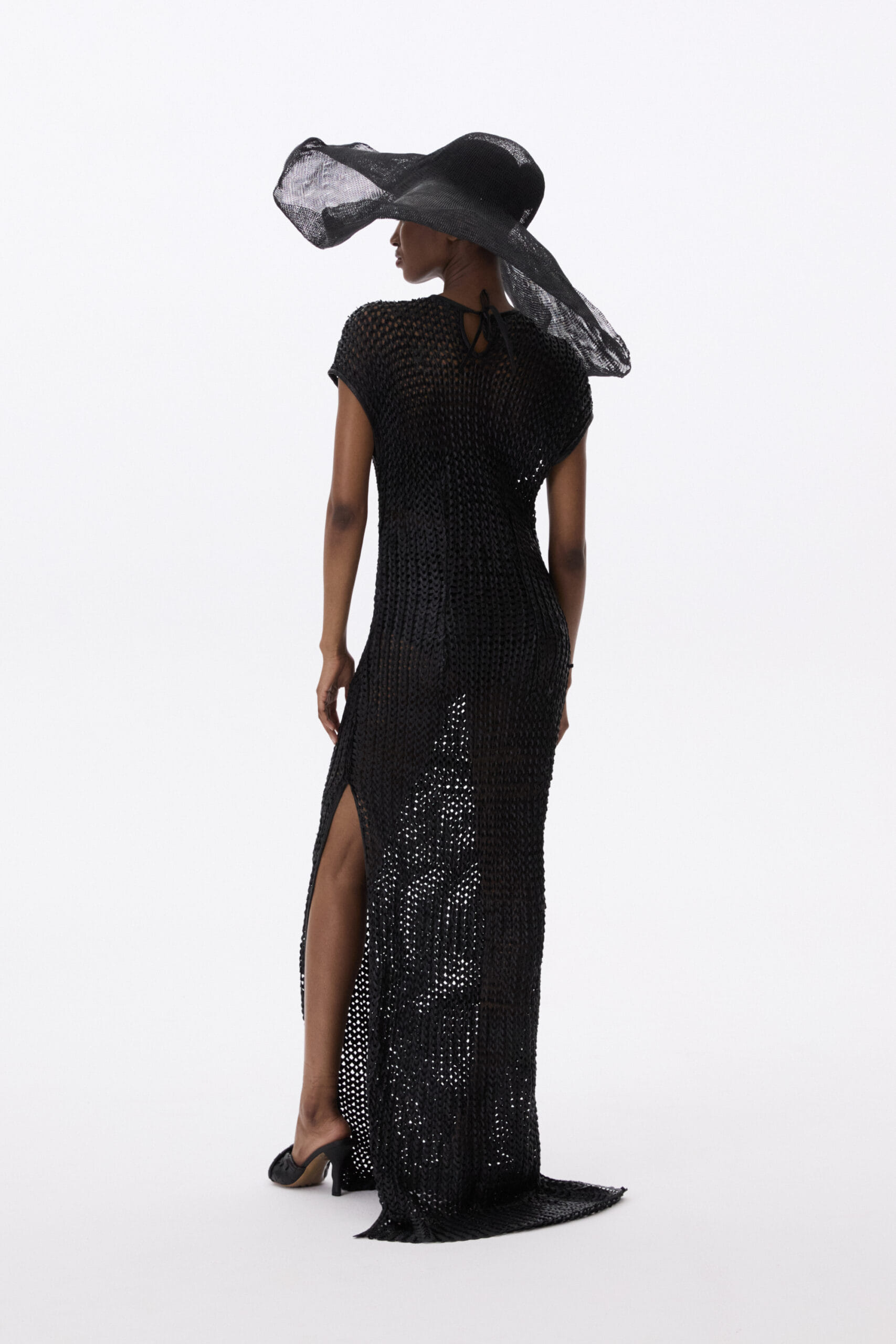 Long Braided Dress In Black made by YAVORSKA