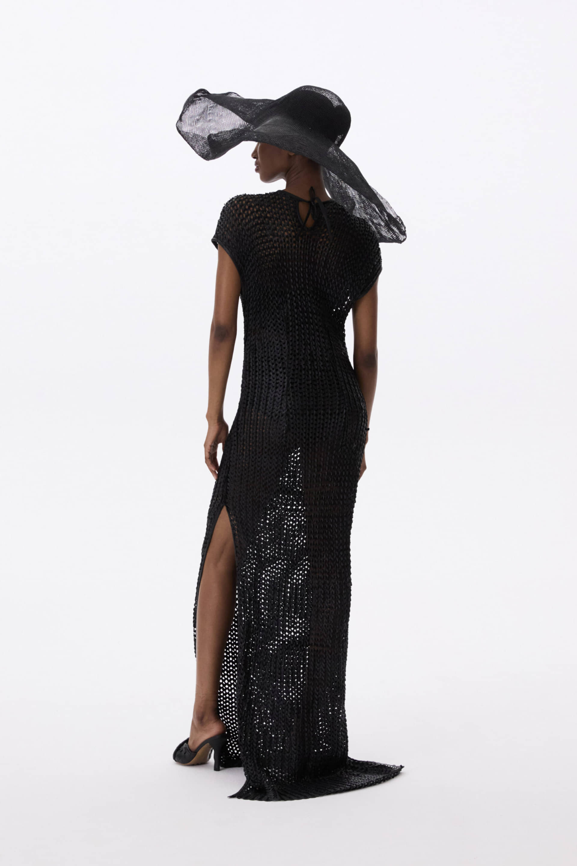 Long Braided Dress In Black made by YAVORSKA