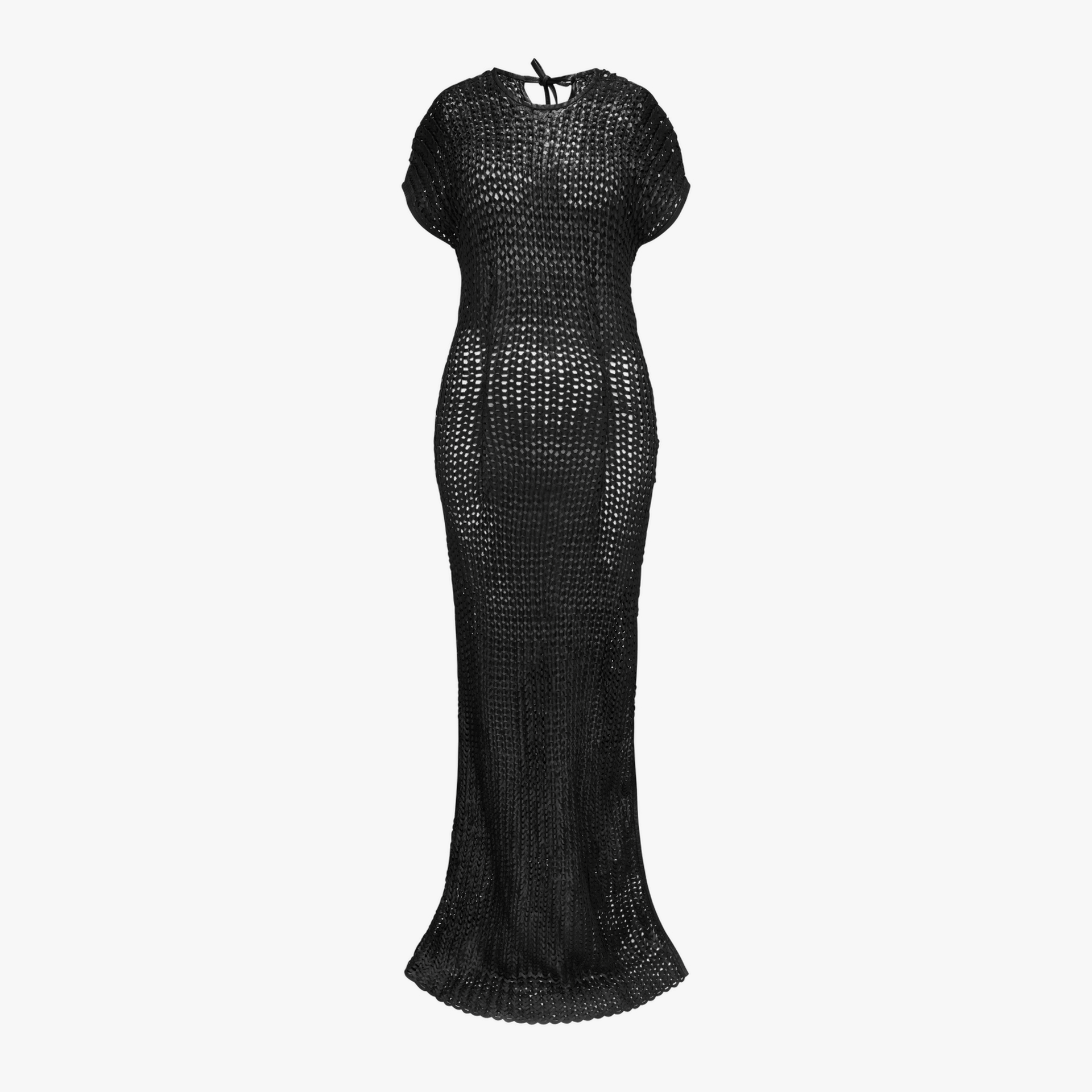 Long Braided Dress In Black made by YAVORSKA