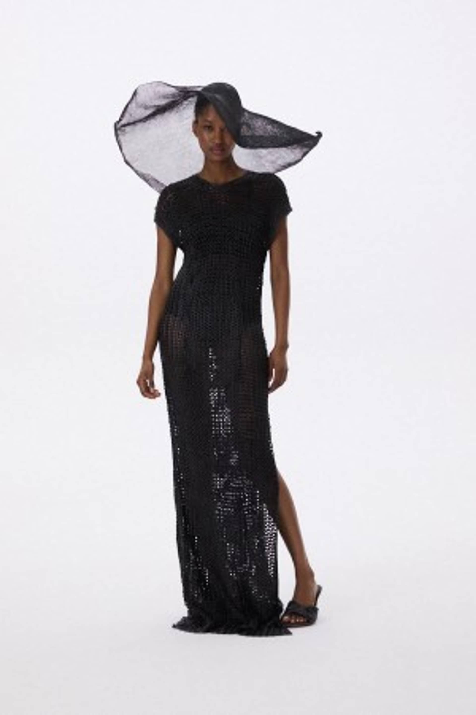 Long Braided Dress In Black made by YAVORSKA