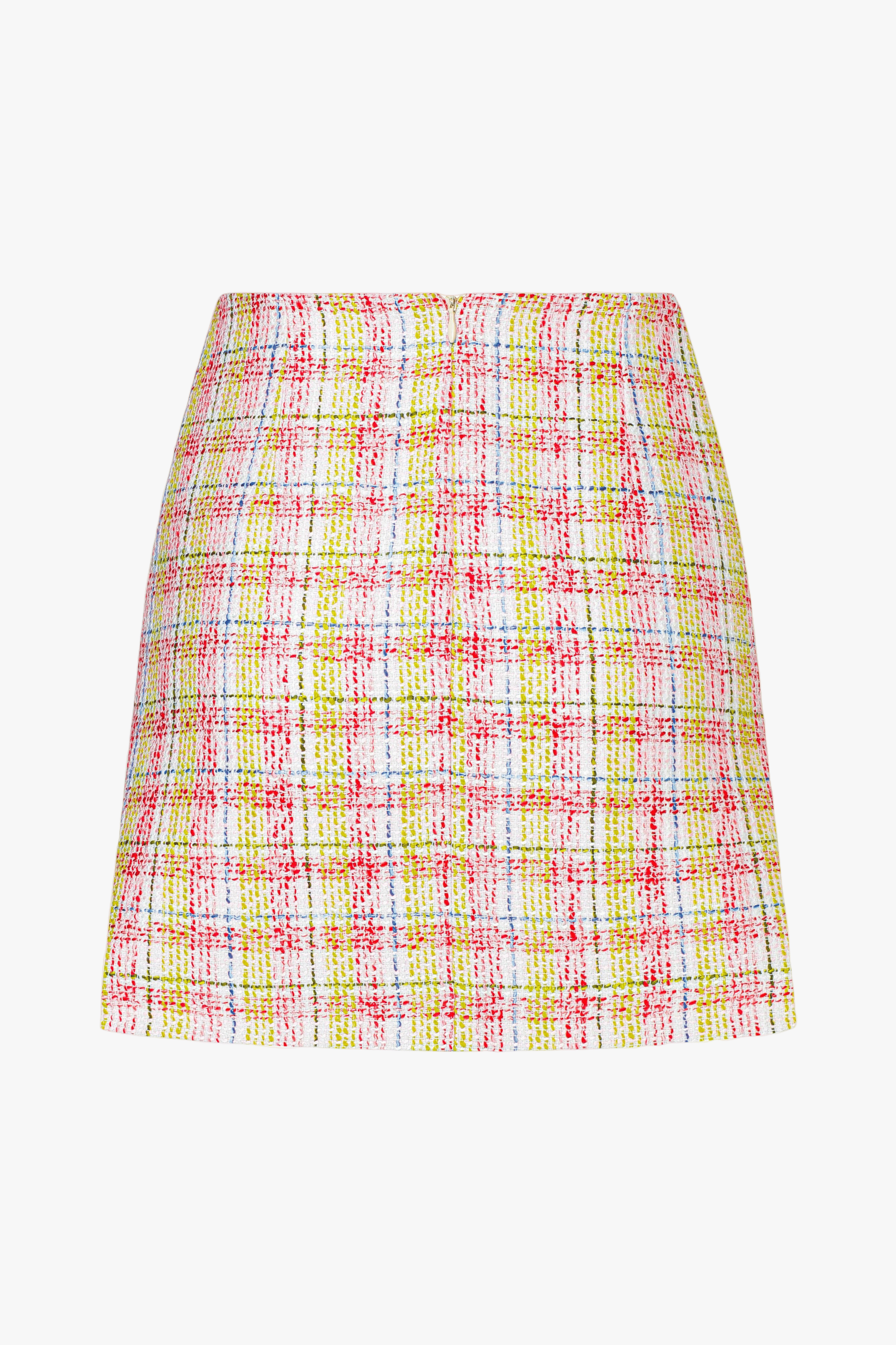 Irma Cotton Tweed A-Line Skirt in Pink made by Nazli Ceren