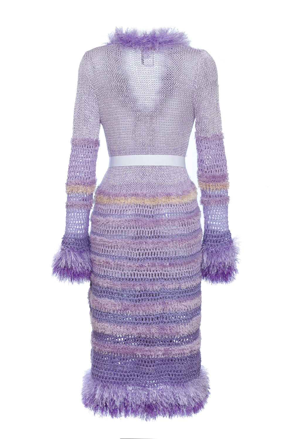 Purple Handmade Knit Cardigan-Dress made by ANDREEVA