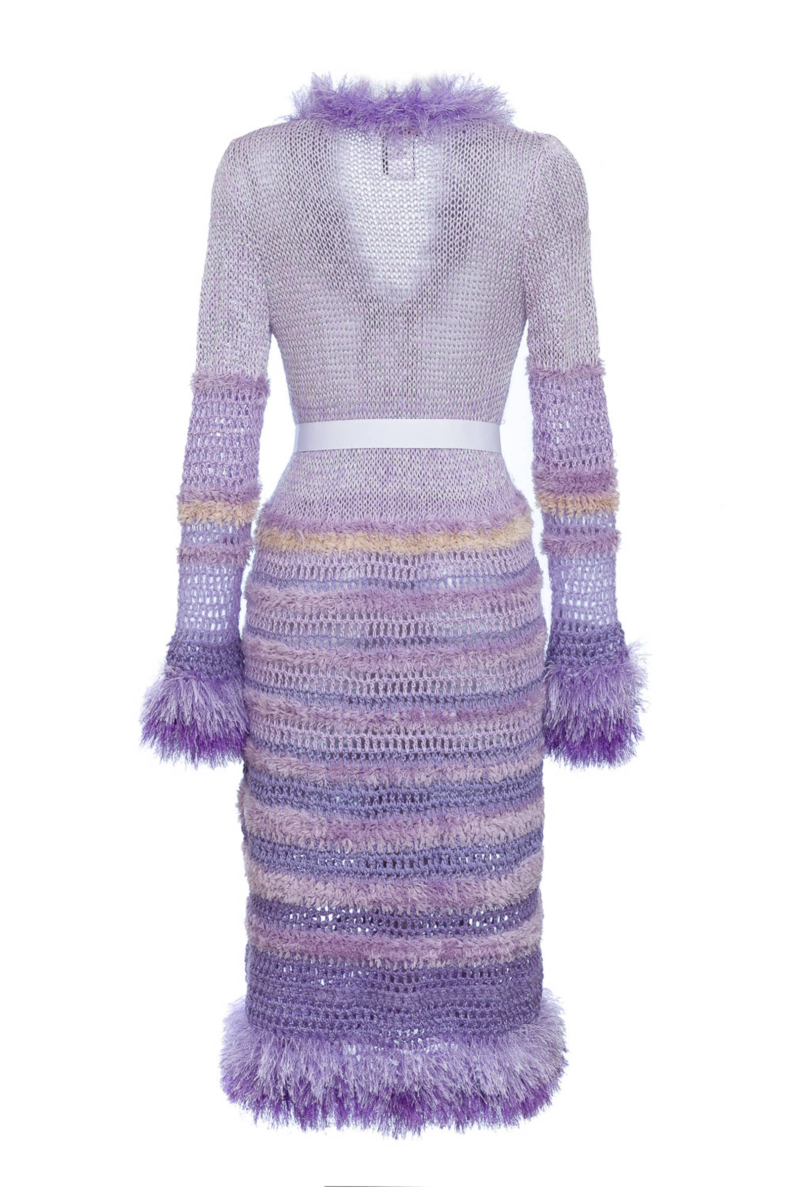 Purple Handmade Knit Cardigan-Dress made by ANDREEVA