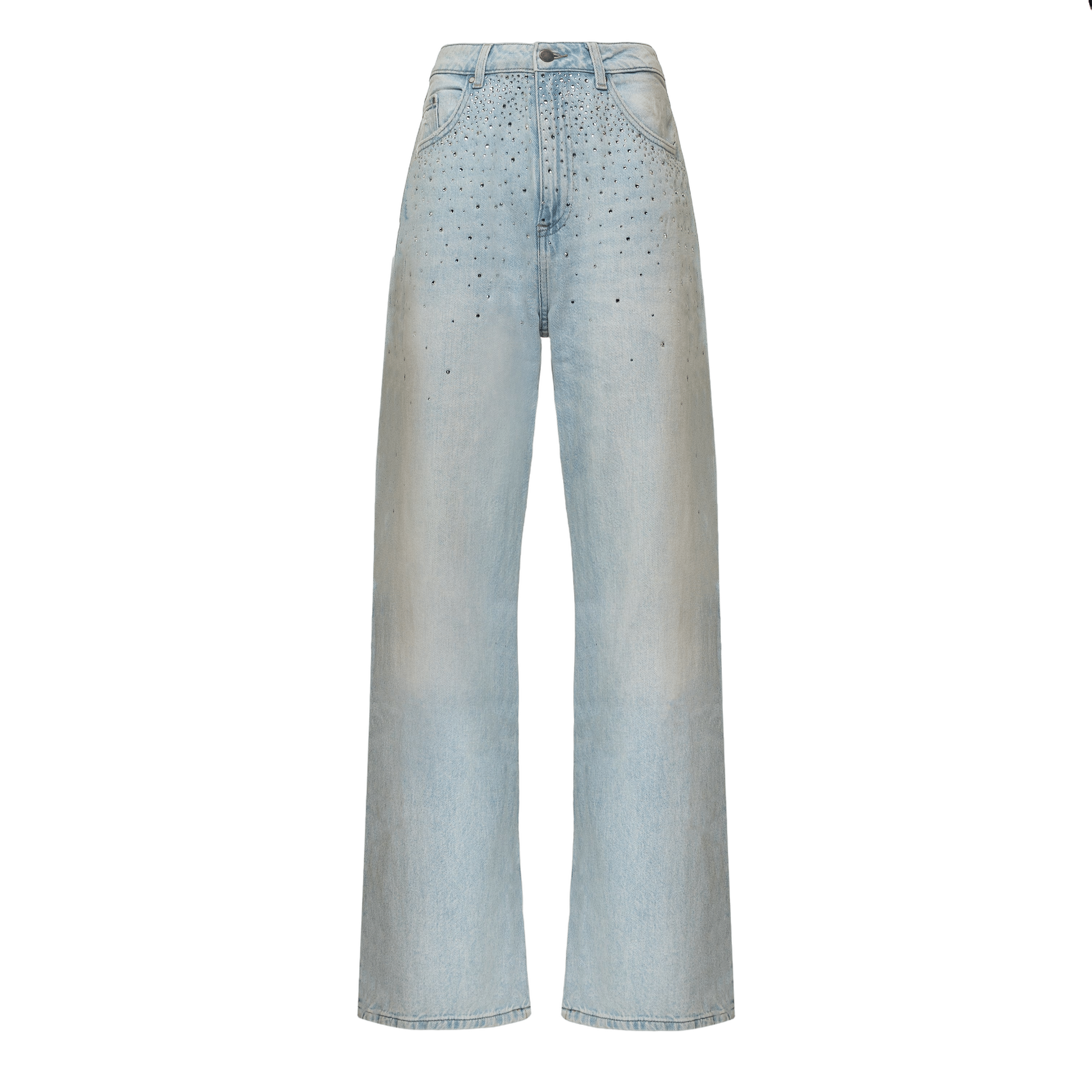 Straight-leg Jeans With Rhinestones made by Gasanova