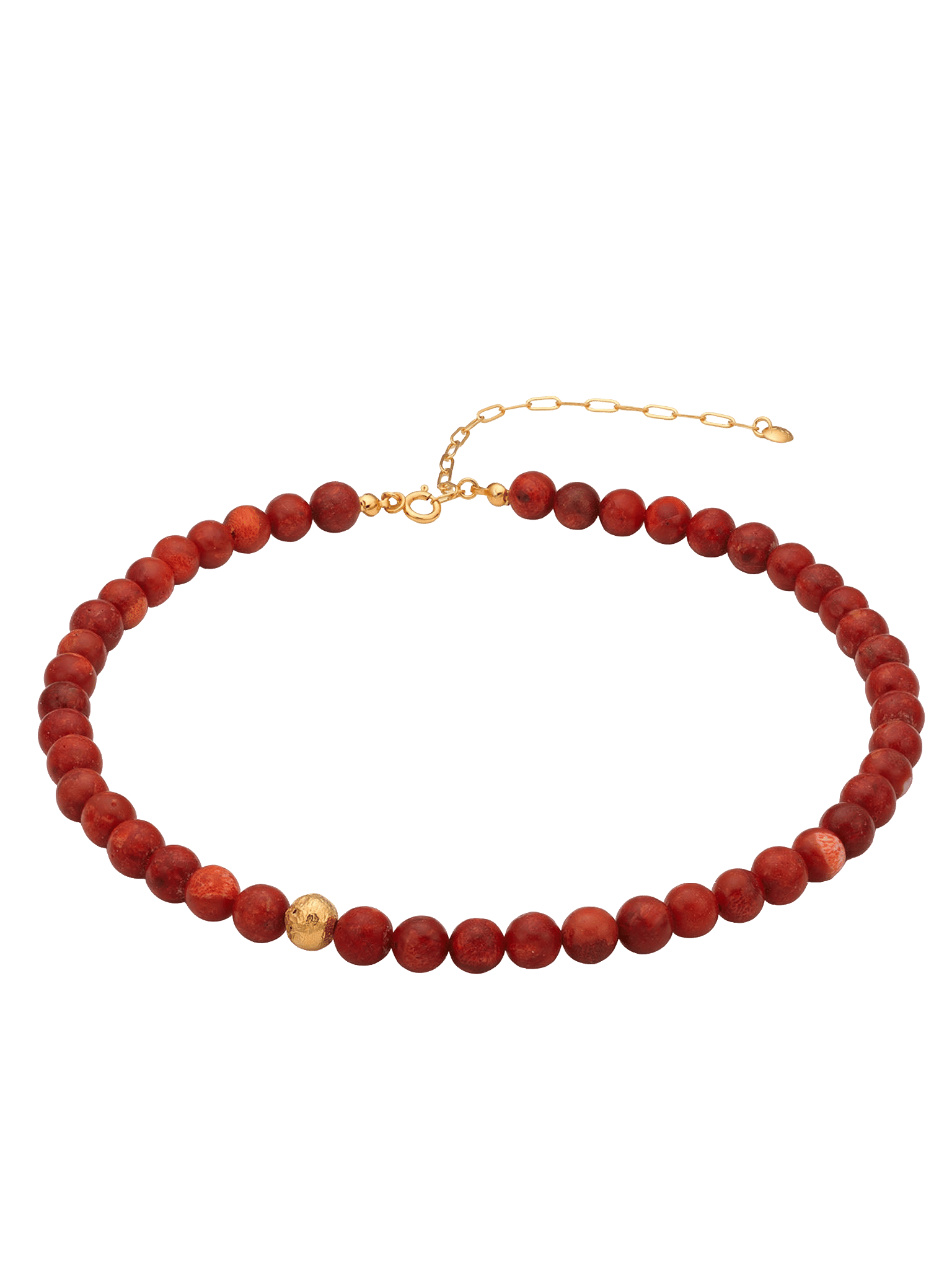 Coral Fireball Necklace made by Eva Remenyi