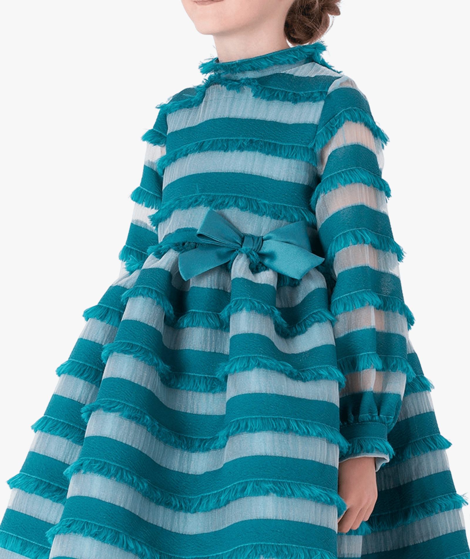 Feather Stripes Girls Dress made by Mama Luma