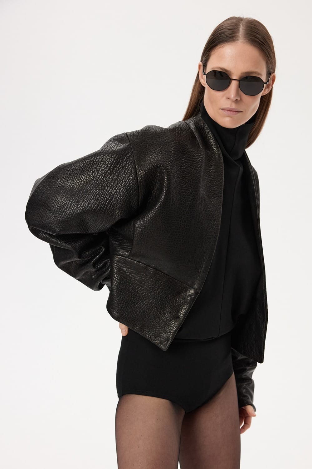 Short Leather Jacket made by YAVORSKA