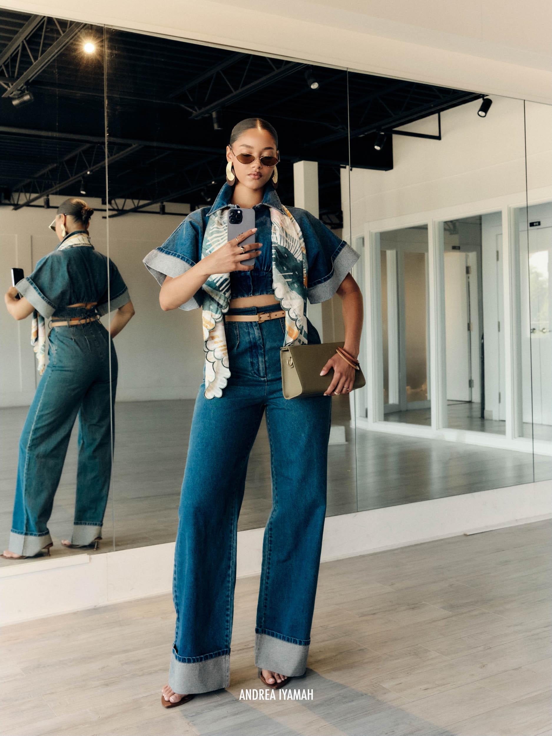 ALU CROP TOP - DENIM made by Andrea Iyamah