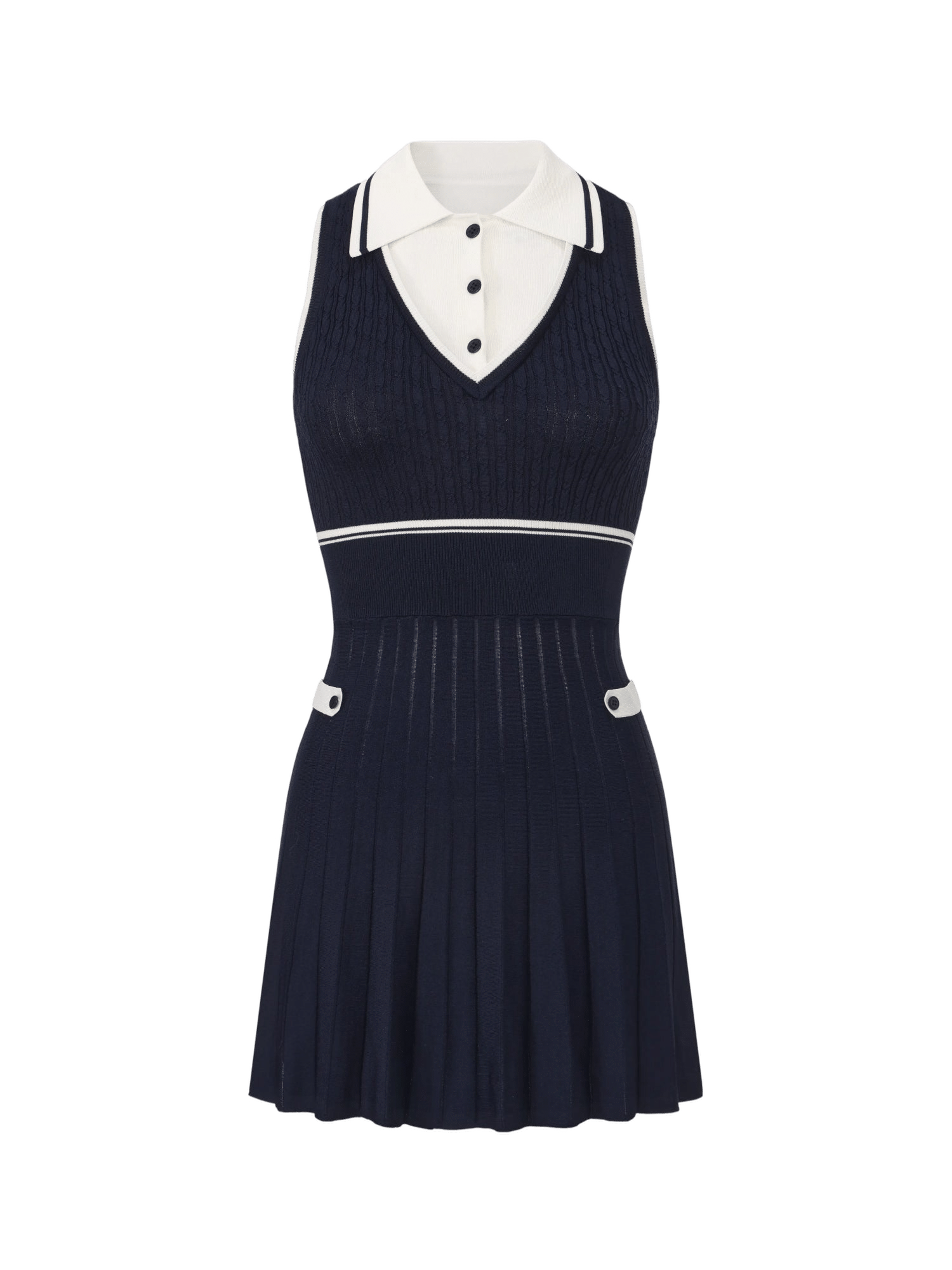 Ivy Colorblock Navy Knit Mini Dress made by Nana Jacqueline