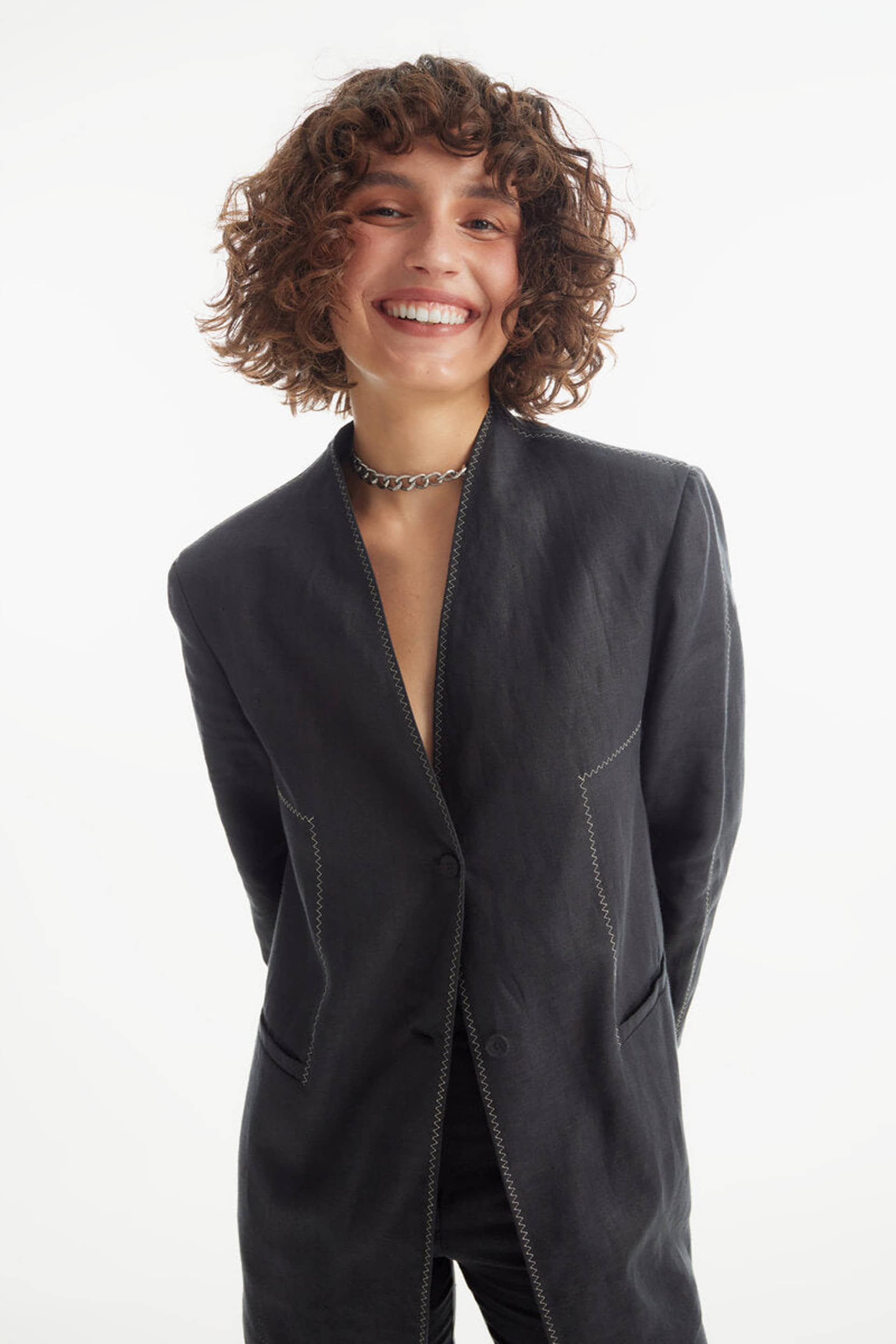 Single-breasted oversized BLAZER made by Tamar Keburia