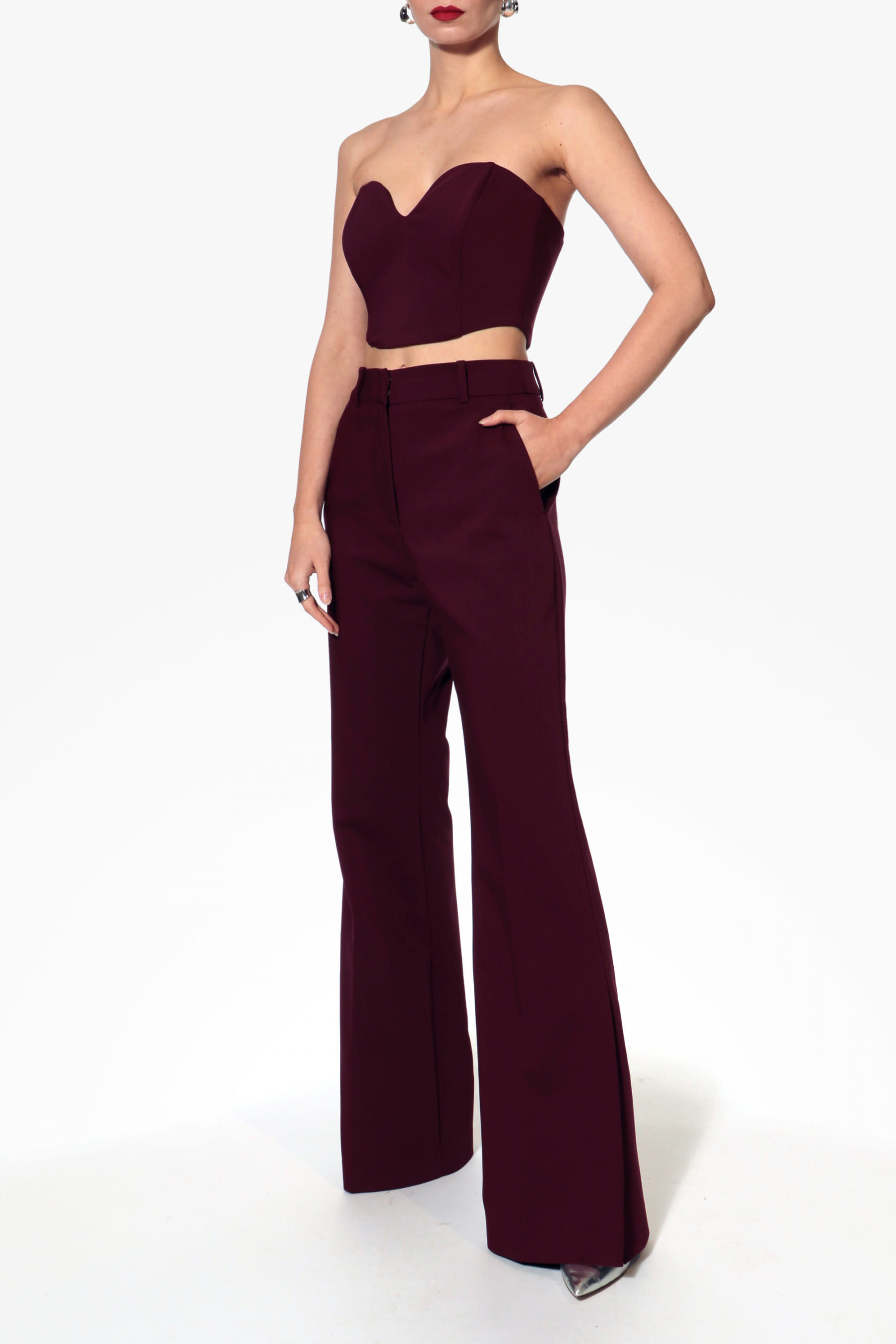 Corset Lara Burgundy Wine made by HALEWSKI