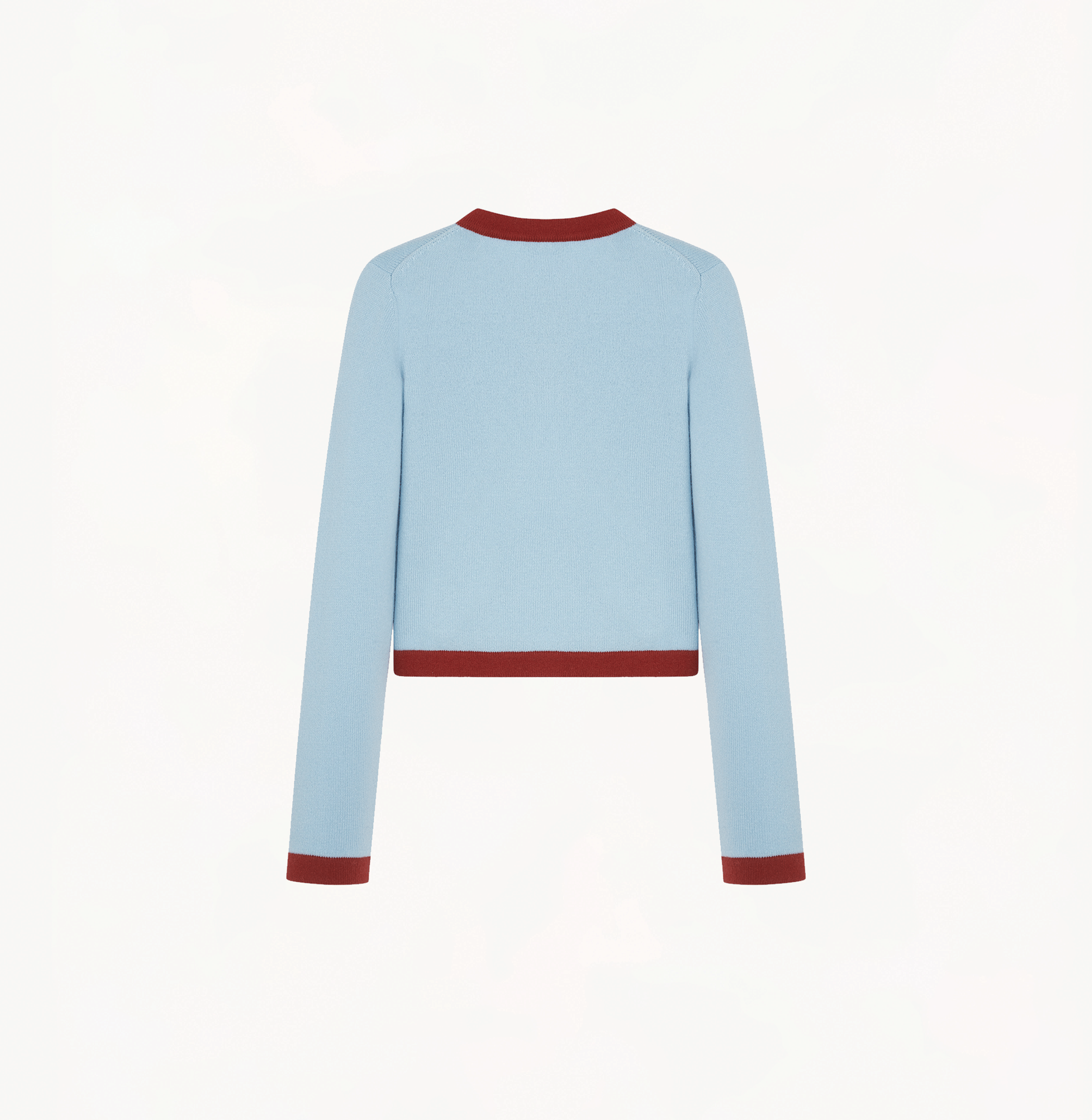 BUTTON-EMBELLISHED COLORBLOCKED CREWNECK SWEATER WITH POCKETS made by CRUSH Collection