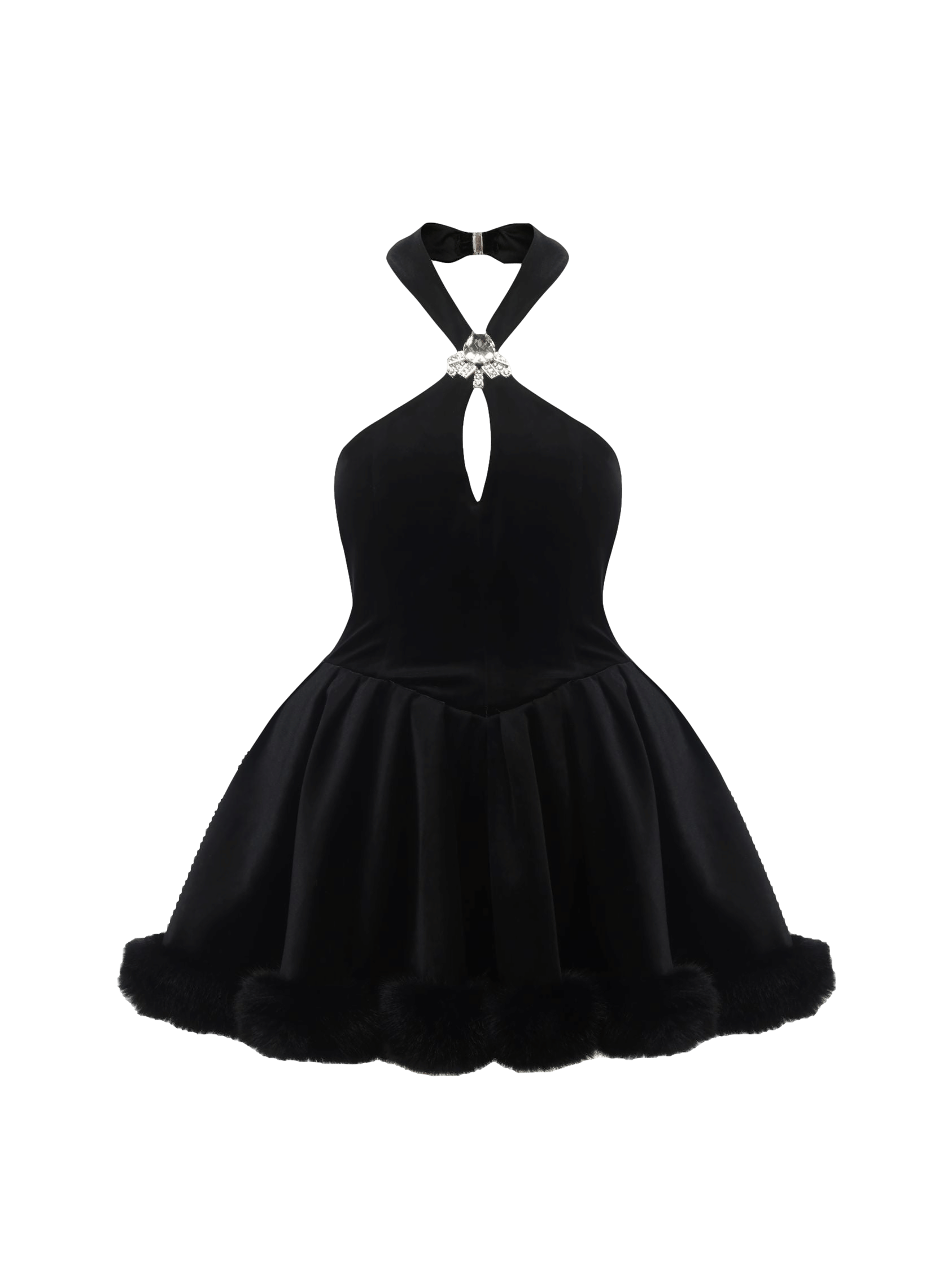Juliet Velvet Halter Dress (Black) made by Nana Jacqueline
