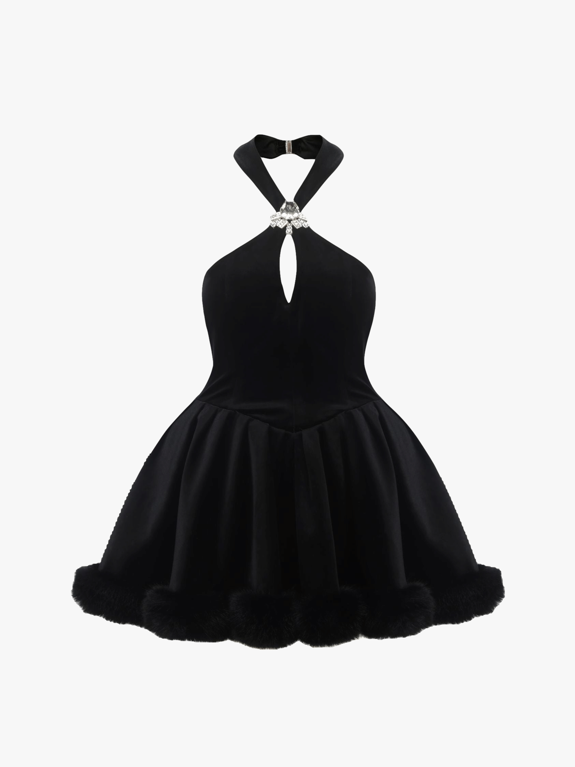 Juliet Velvet Halter Dress (Black) made by Nana Jacqueline