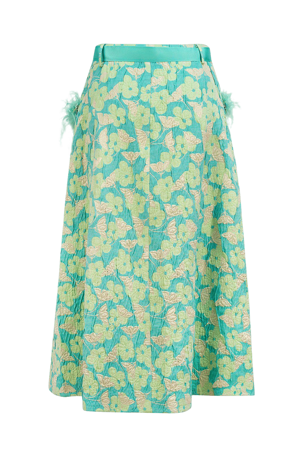 Mint Skirt With Feather Details made by ANDREEVA