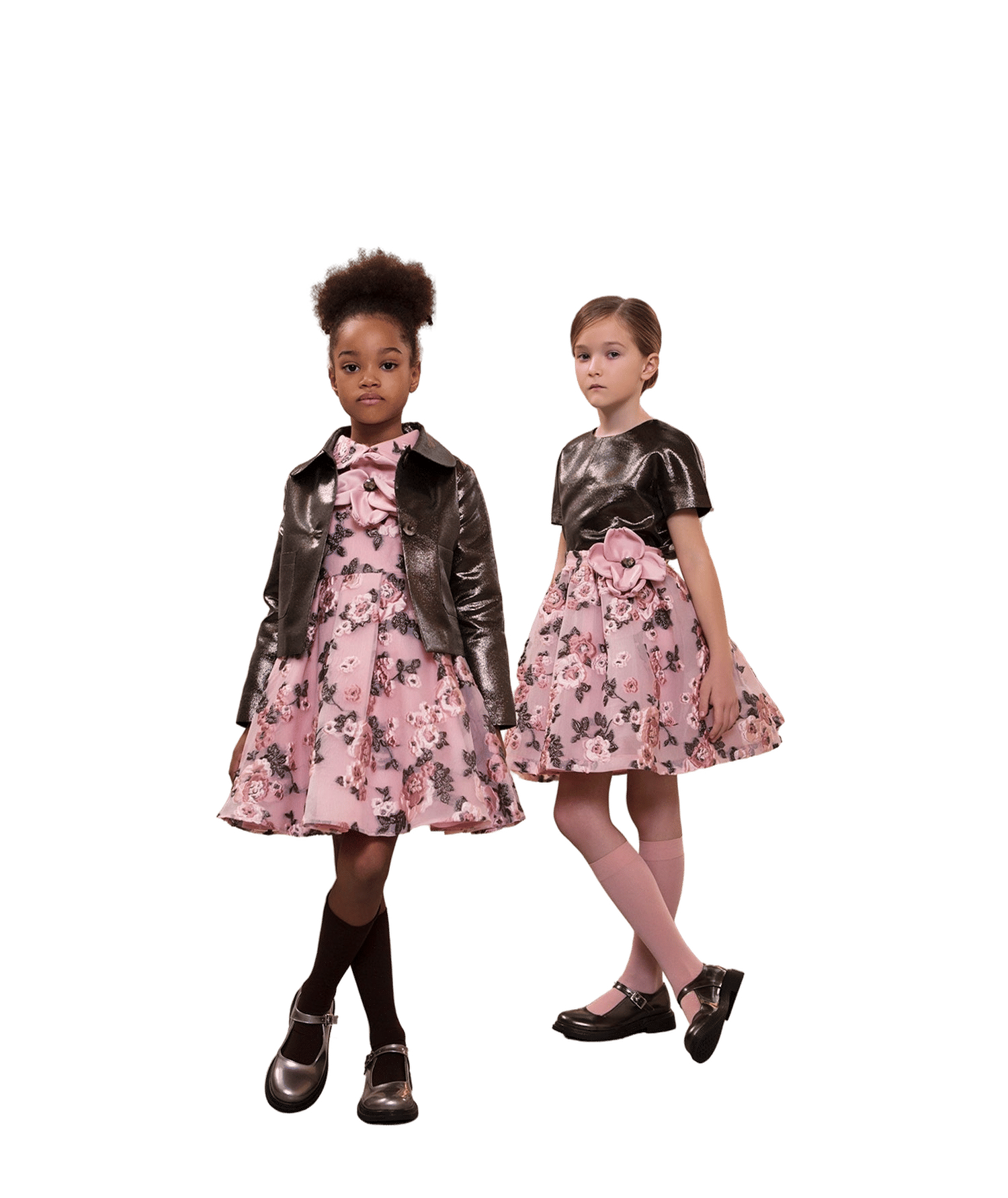 Jacquard Flowers Girls Outfit | 2 Pieces made by Mama Luma