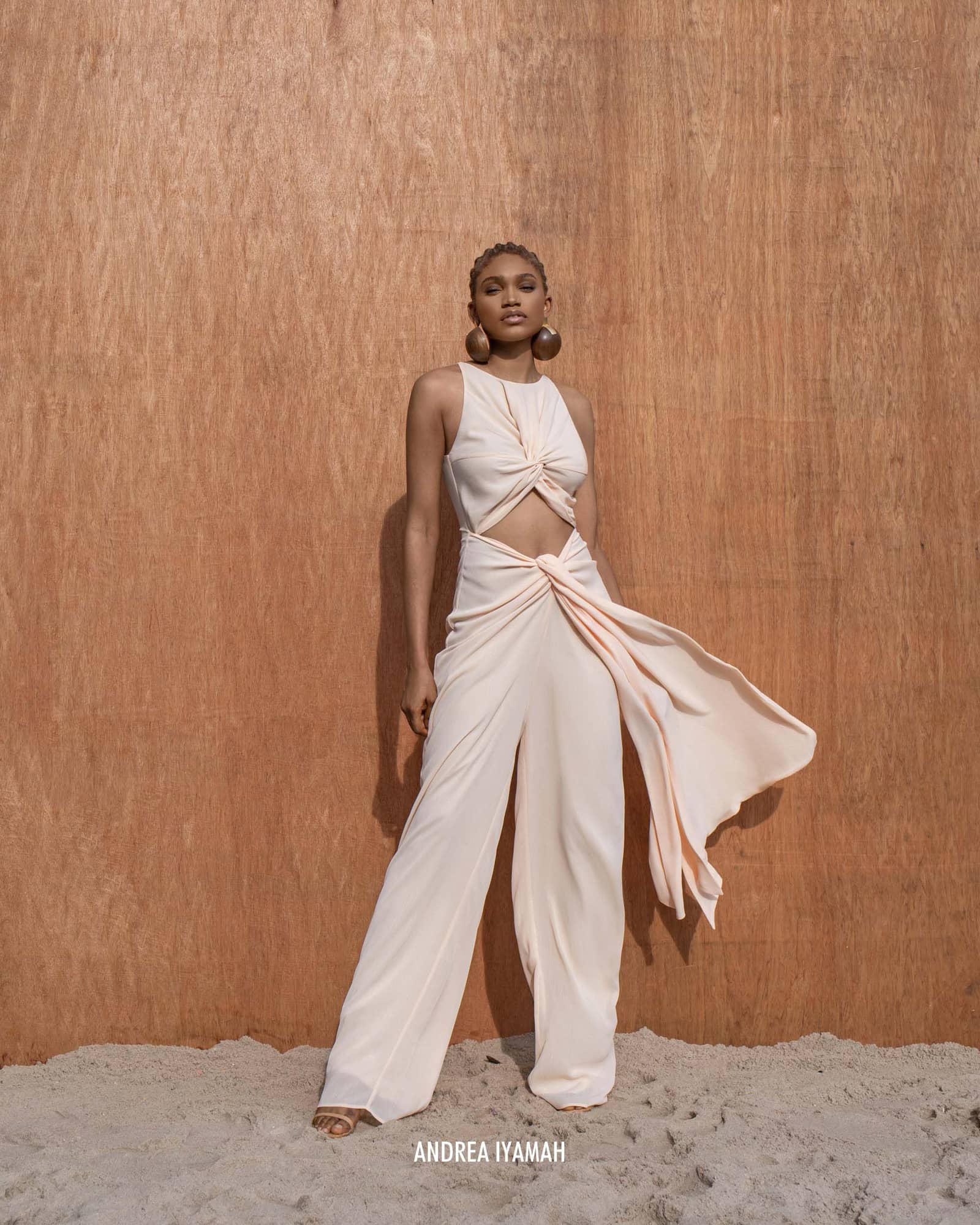 AMINATA CHAMPAGNE JUMPSUIT made by Andrea Iyamah