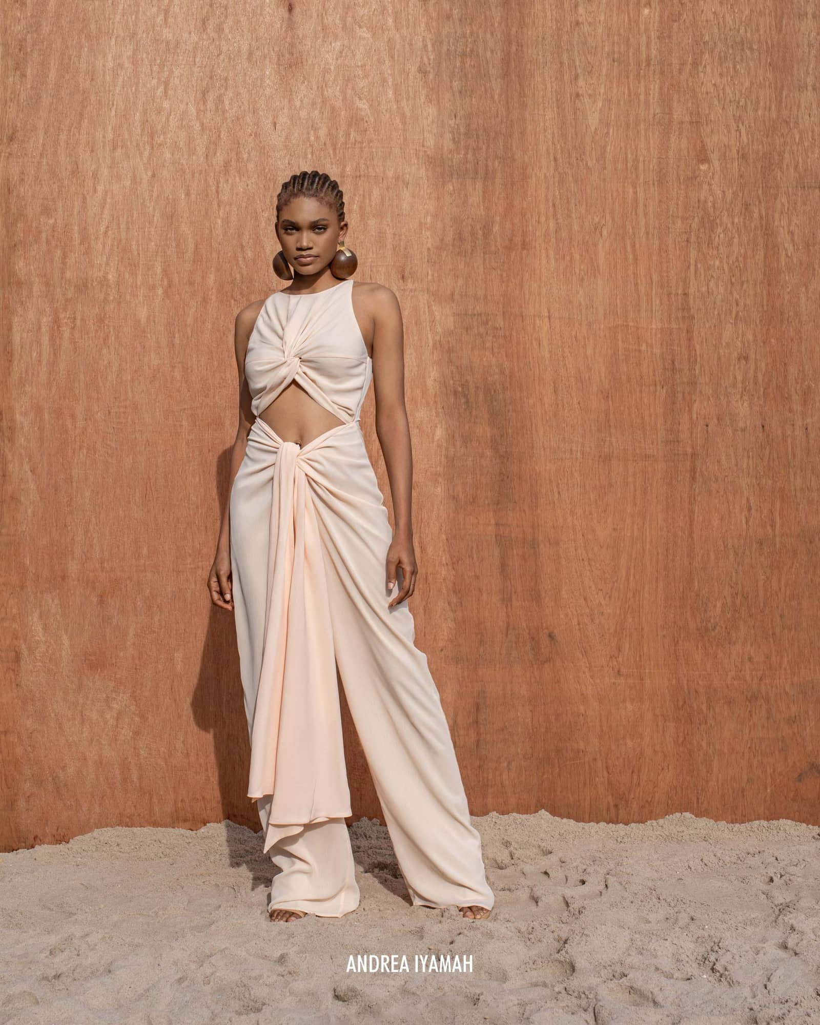 AMINATA CHAMPAGNE JUMPSUIT made by Andrea Iyamah