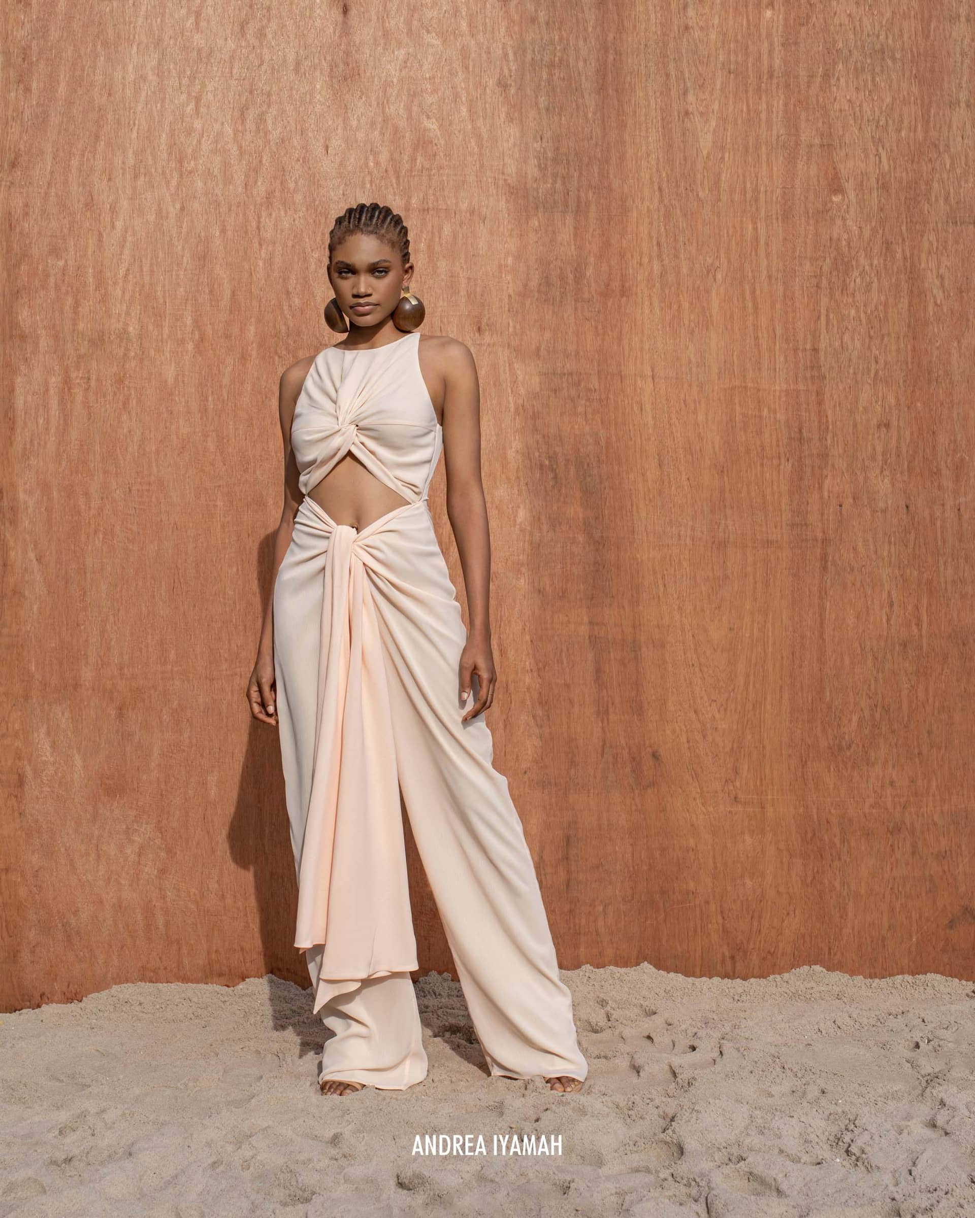 AMINATA CHAMPAGNE JUMPSUIT made by Andrea Iyamah