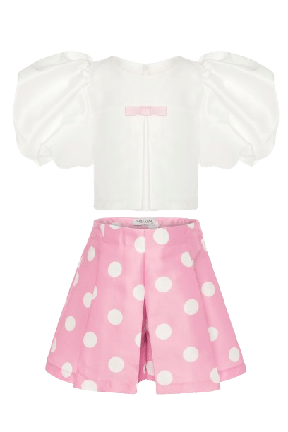 Balloon Sleeve Polka Outfit | 2 Pieces made by Mama Luma