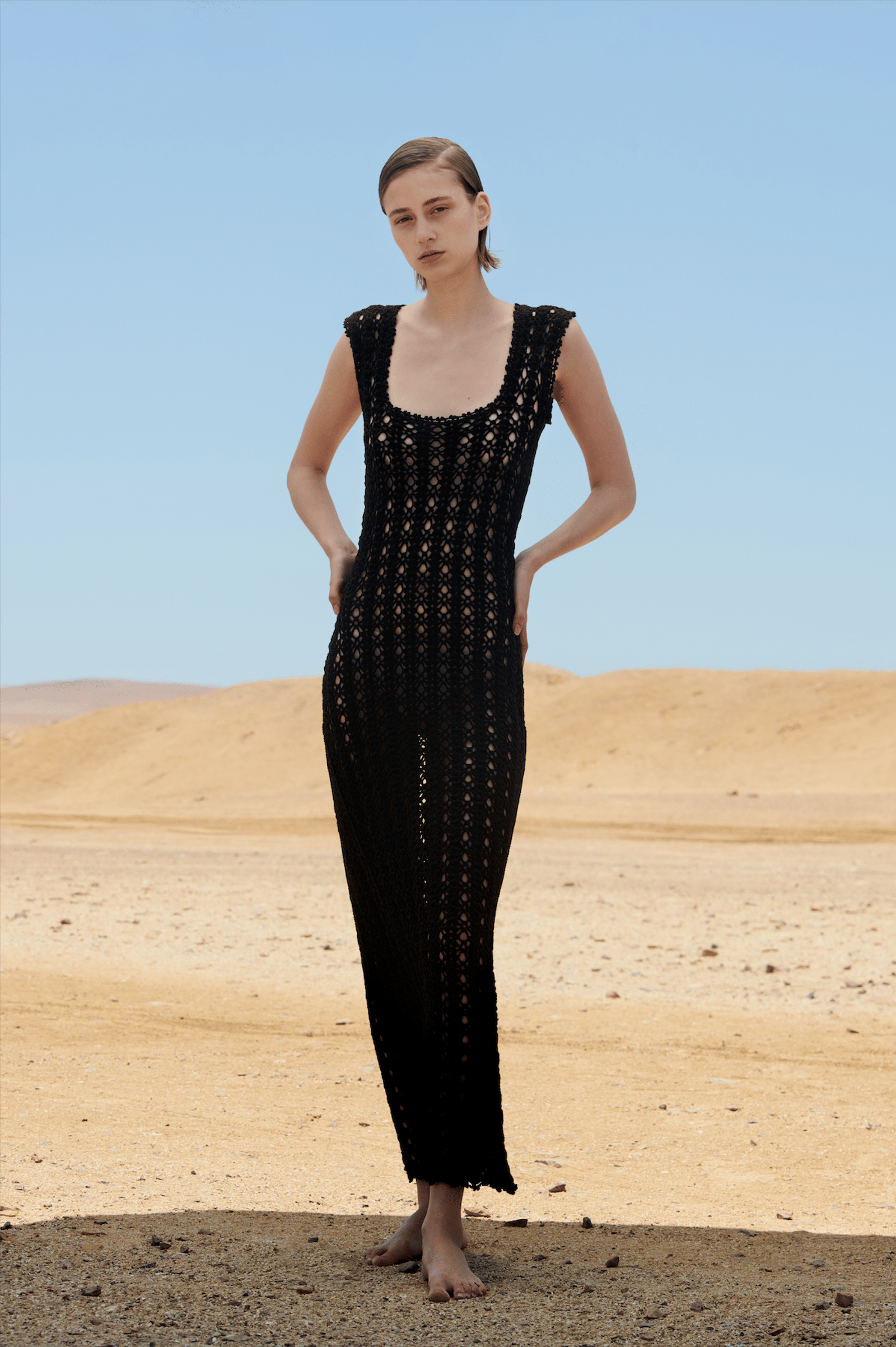 Espina Dorsal Dress Black in Black made by Peregrina