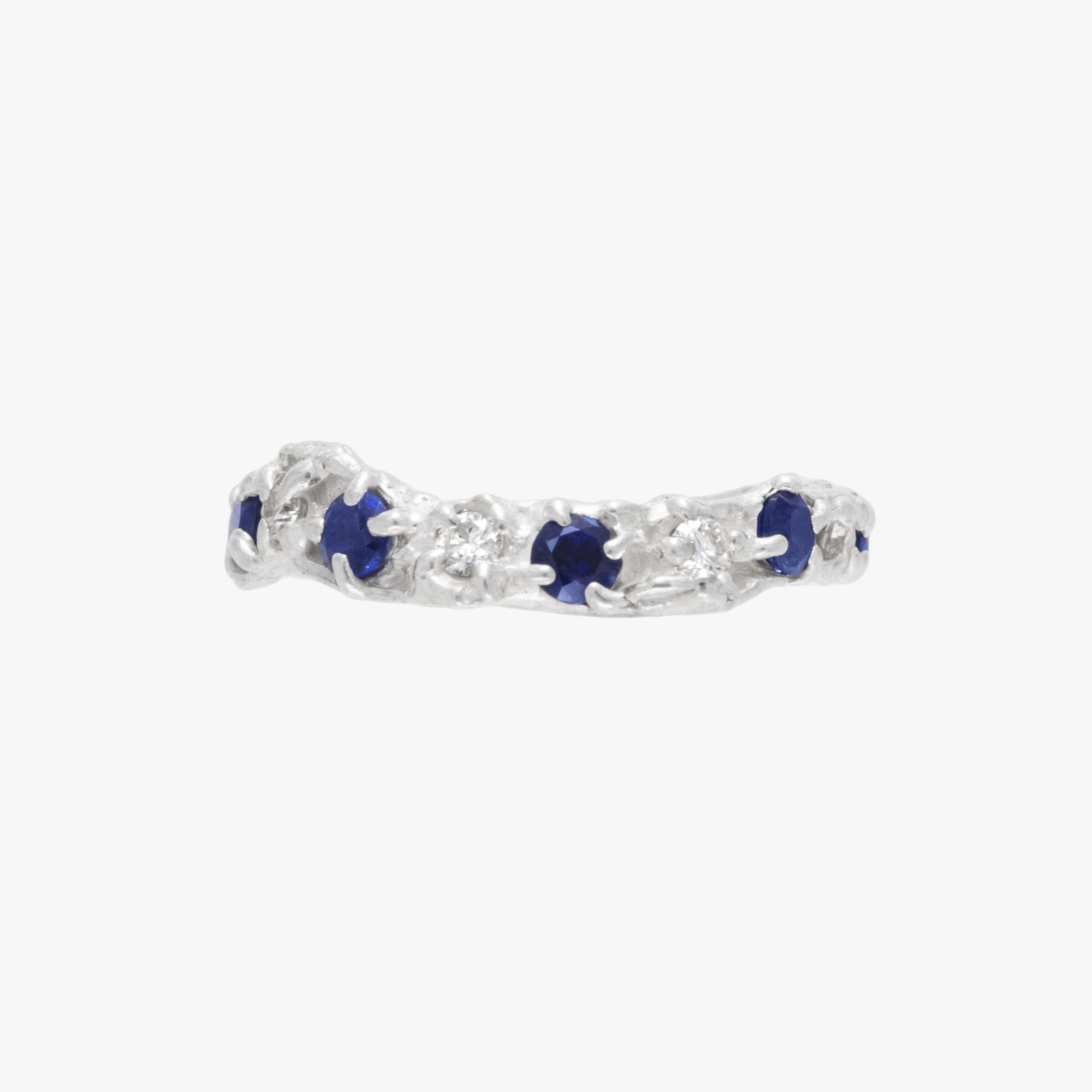 Alba Sapphire Moissanite Argenti Ring made by Loveness Lee