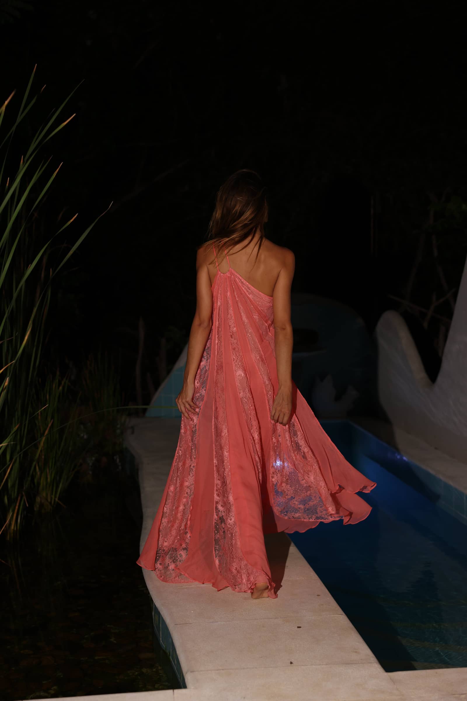 Jota Lace One Shoulder Dress made by Francesca Miranda