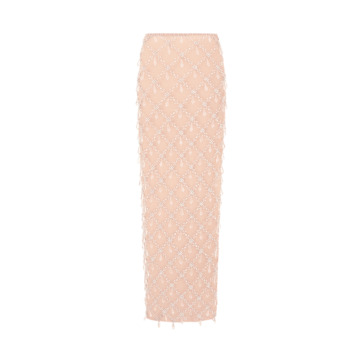 Calliope Luxury Crystal Nude Co-Ord Skirt in Beige made by Oceanus Swimwear