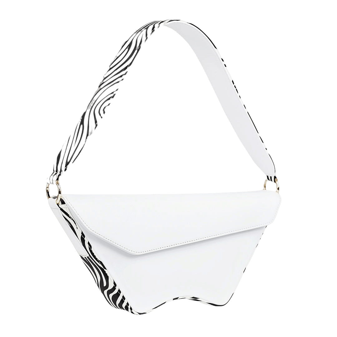 Nadira - White x Zebra - Shoulder Bag made by ALIEL