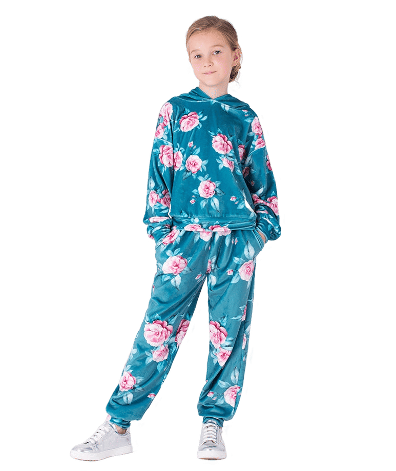 Cozy Floral Girls  Tracksuit | 2 Pieces made by Mama Luma