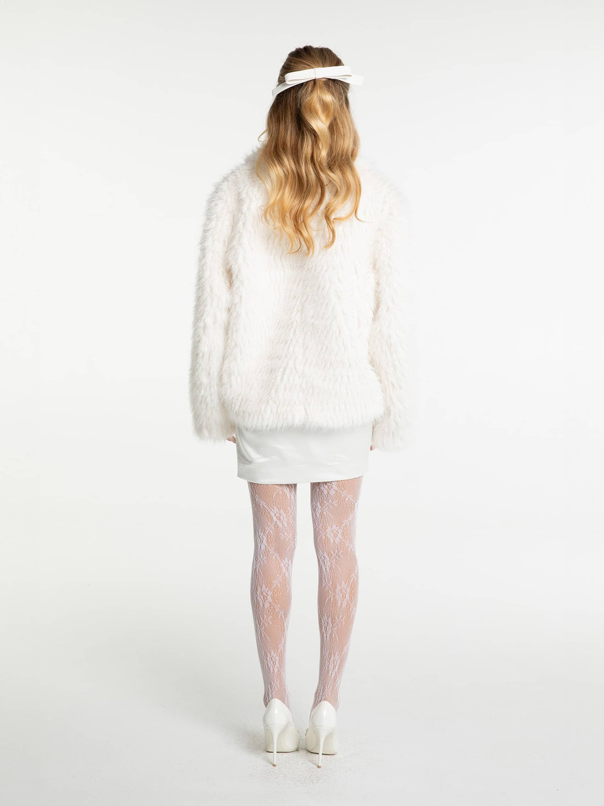 Alyssa Fur Coat (White) made by Nana Jacqueline