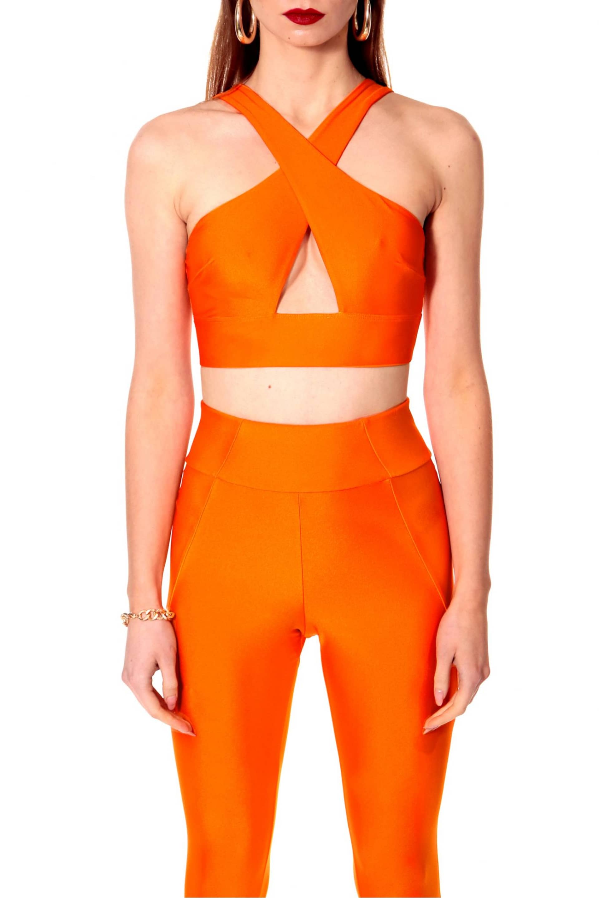 Top Isla Neon Orange made by HALEWSKI