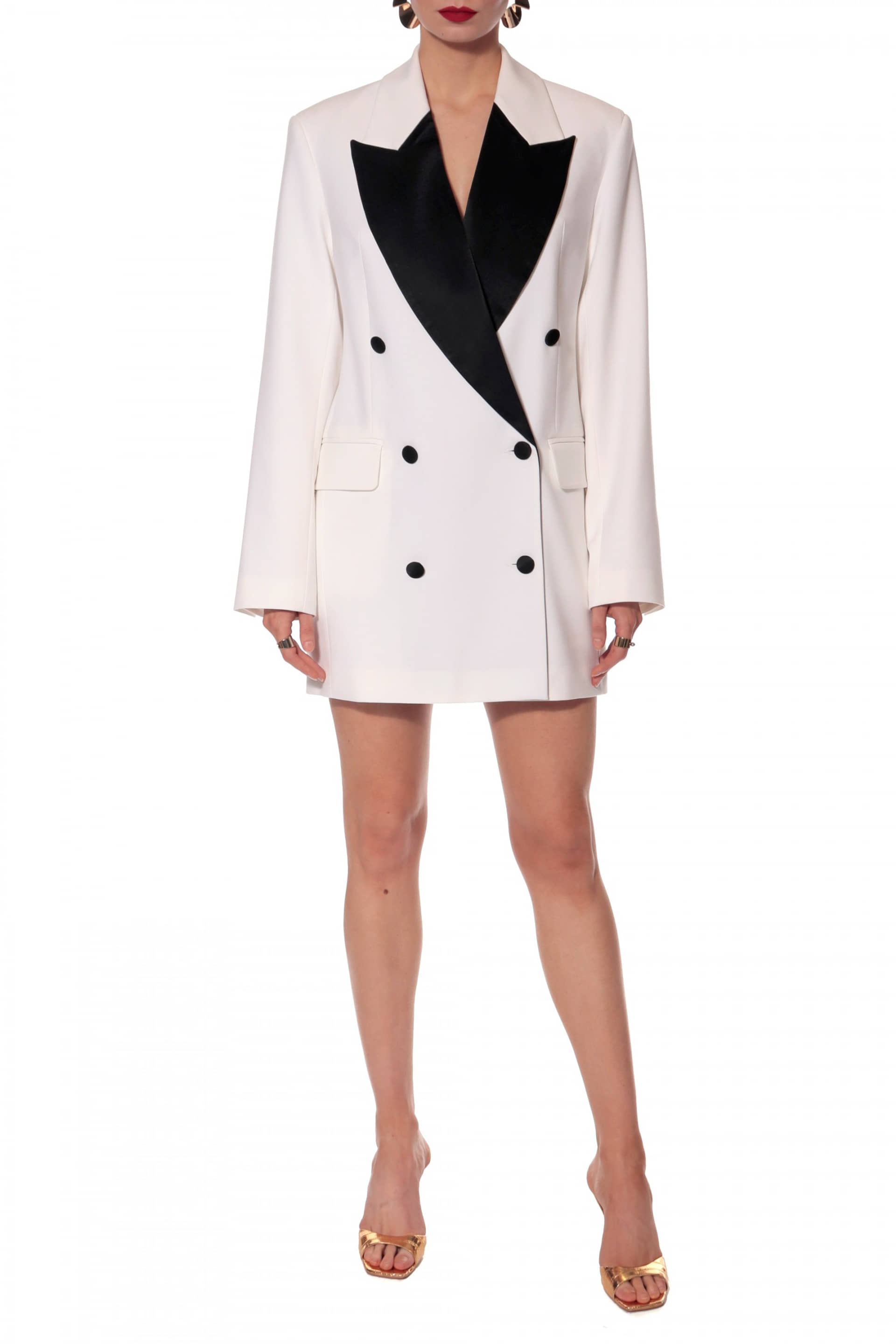 Blazer Dress Morgana Black And White made by HALEWSKI
